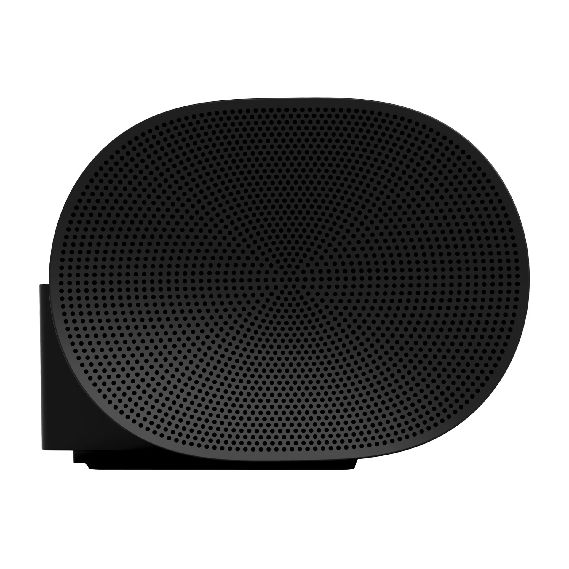 Close-up of Sonos Arc black perforated grille — precision mesh detail on immersive HiFi smart soundbar