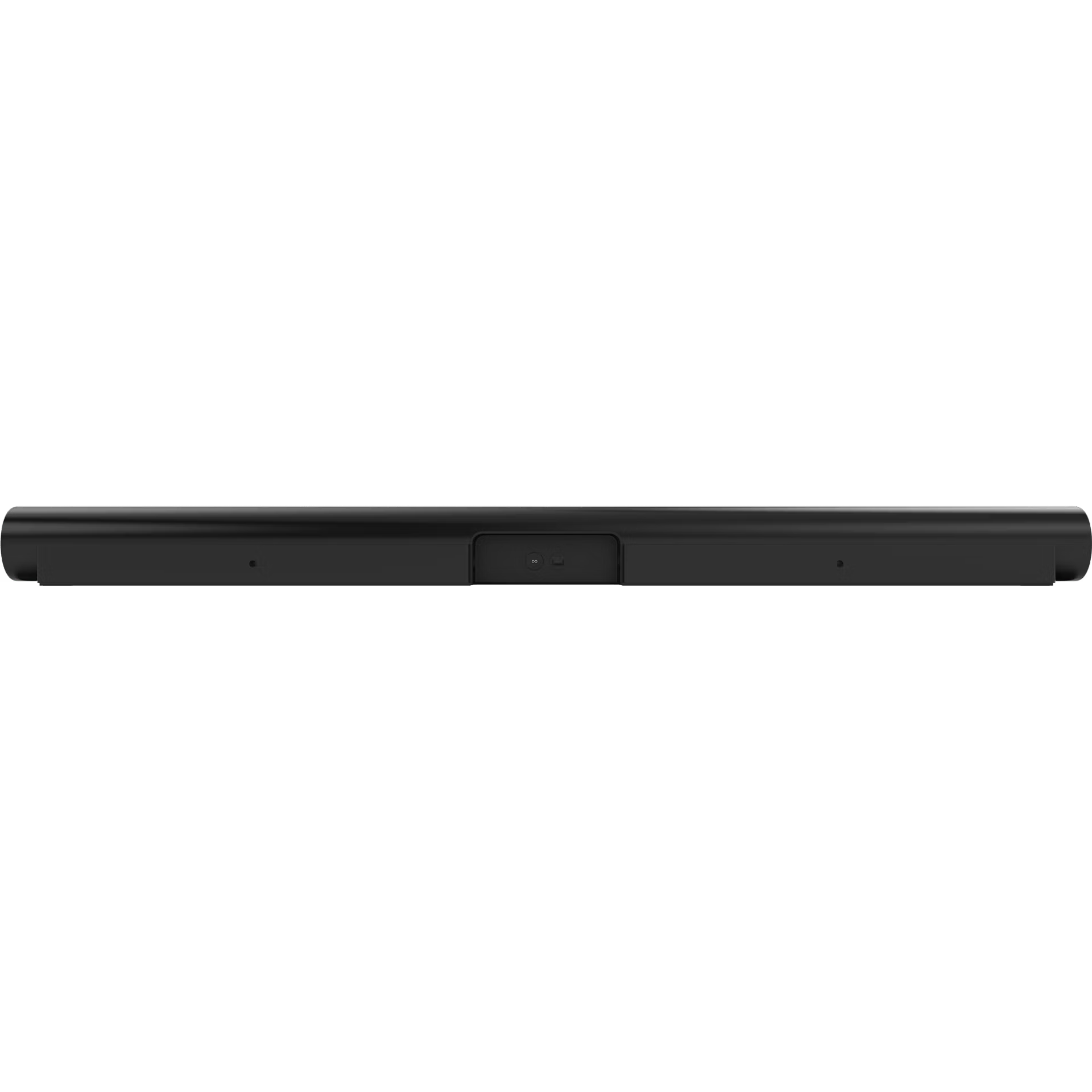 Top-down view of Sonos Arc black — full-width curved soundbar with upward-firing tweeters for Atmos
