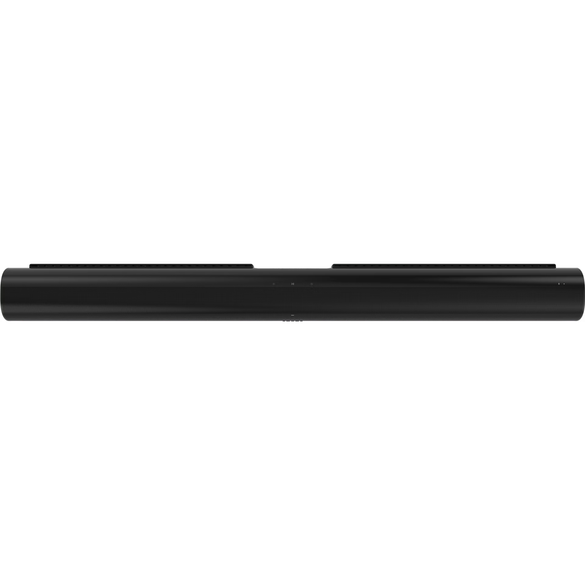Sonos Arc black side profile — curved full-length soundbar with sleek low-profile matte black design
