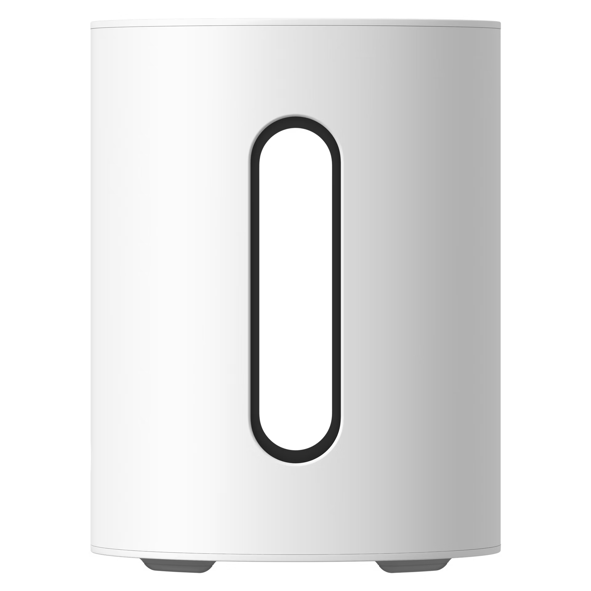 Sonos Sub Mini white subwoofer beside everyday object showing true compact size reference