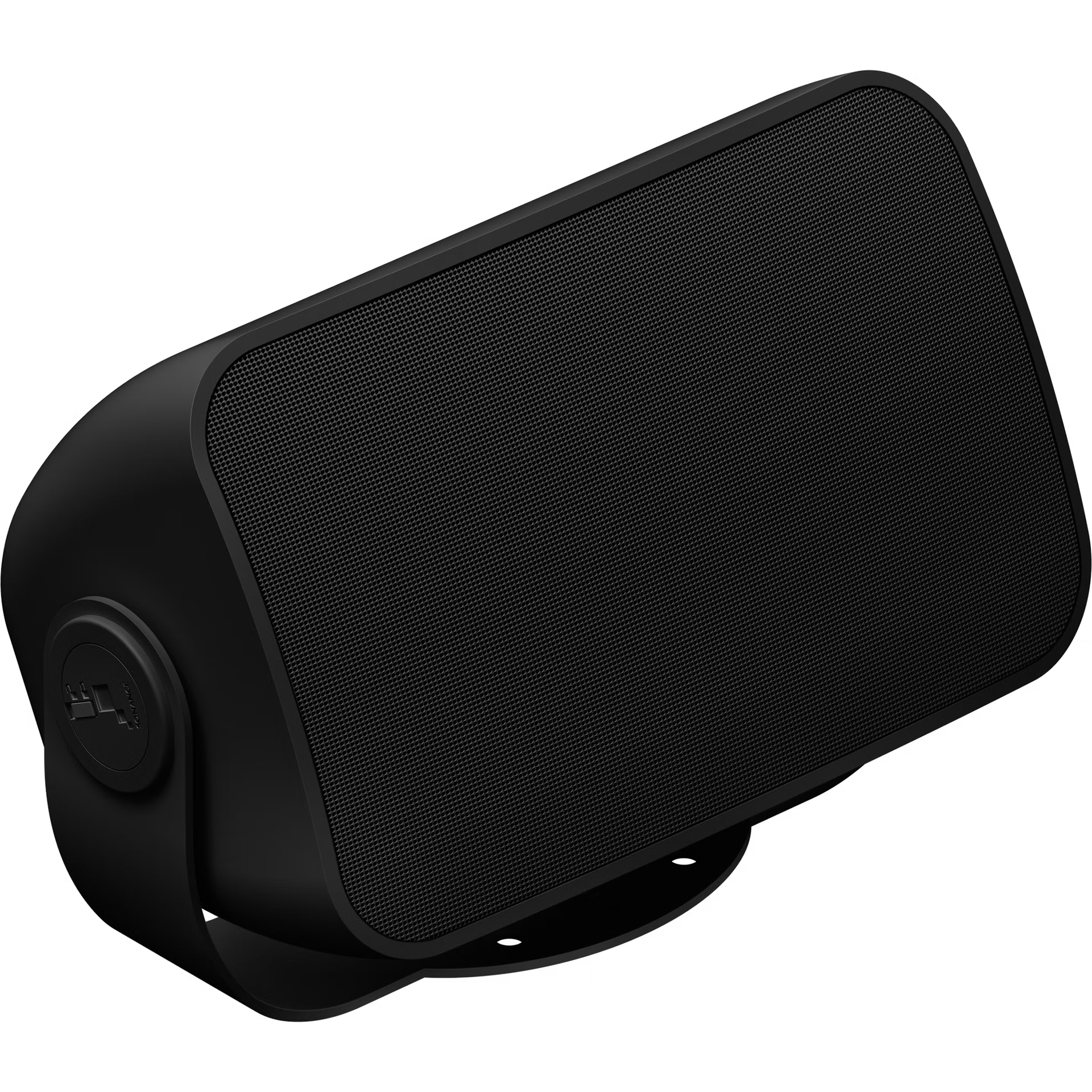 Sonos Outdoor by Sonance black side profile — robust UV-resistant matte black cabinet for outdoor install