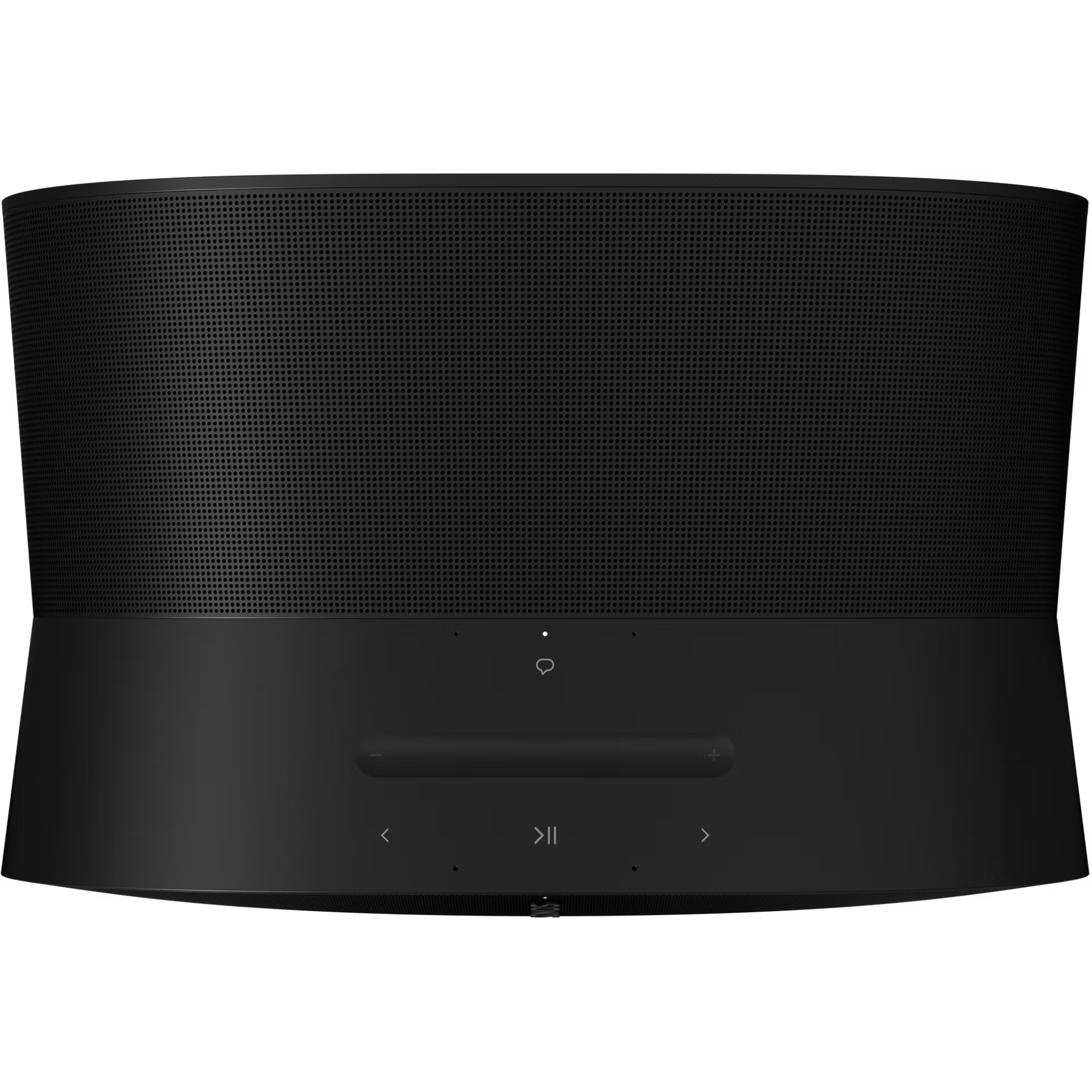 Sonos Era 300 black top-down view revealing upward-firing speaker for spatial Dolby Atmos audio