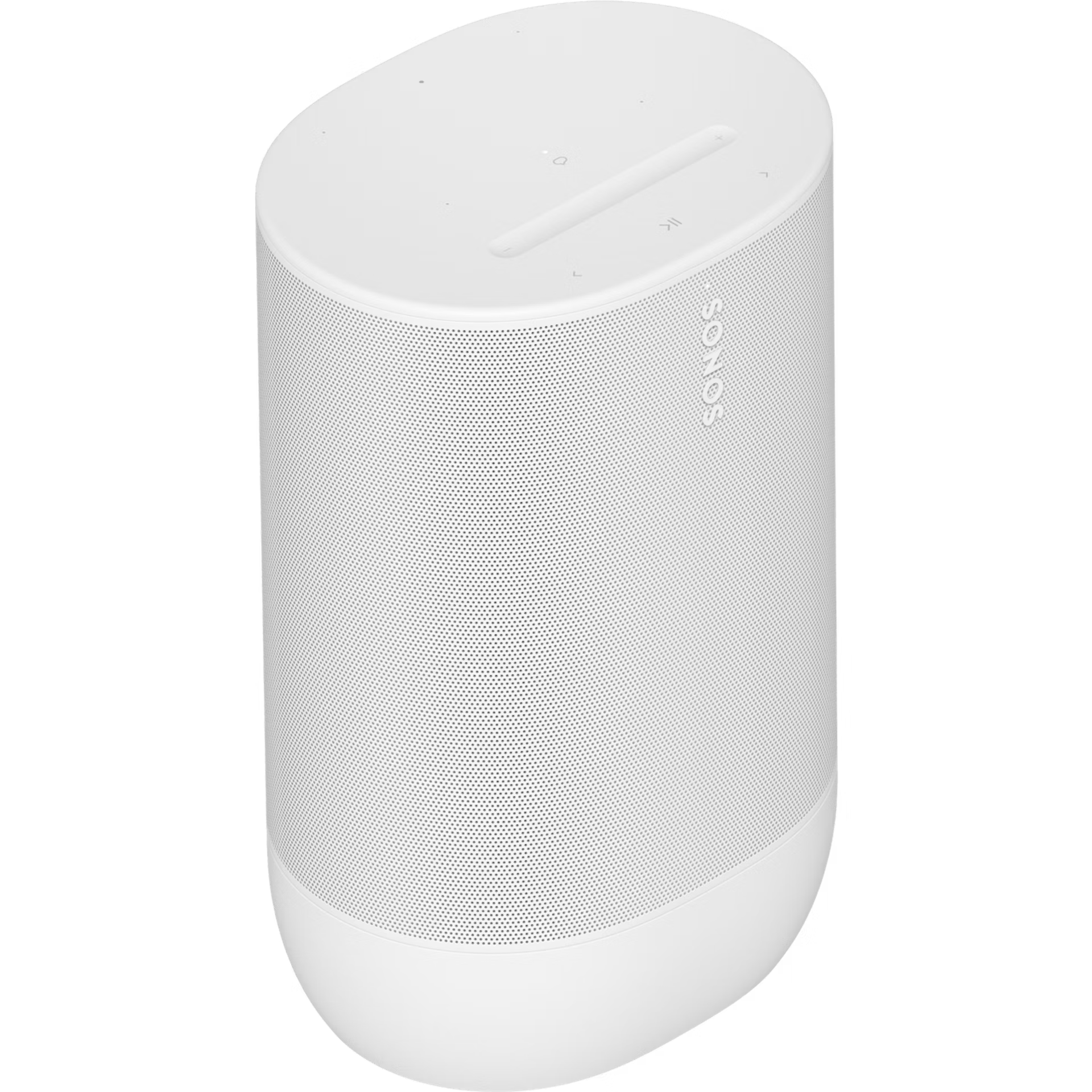 Left side profile of Sonos Move 2 White showing robust weather-resistant curved body