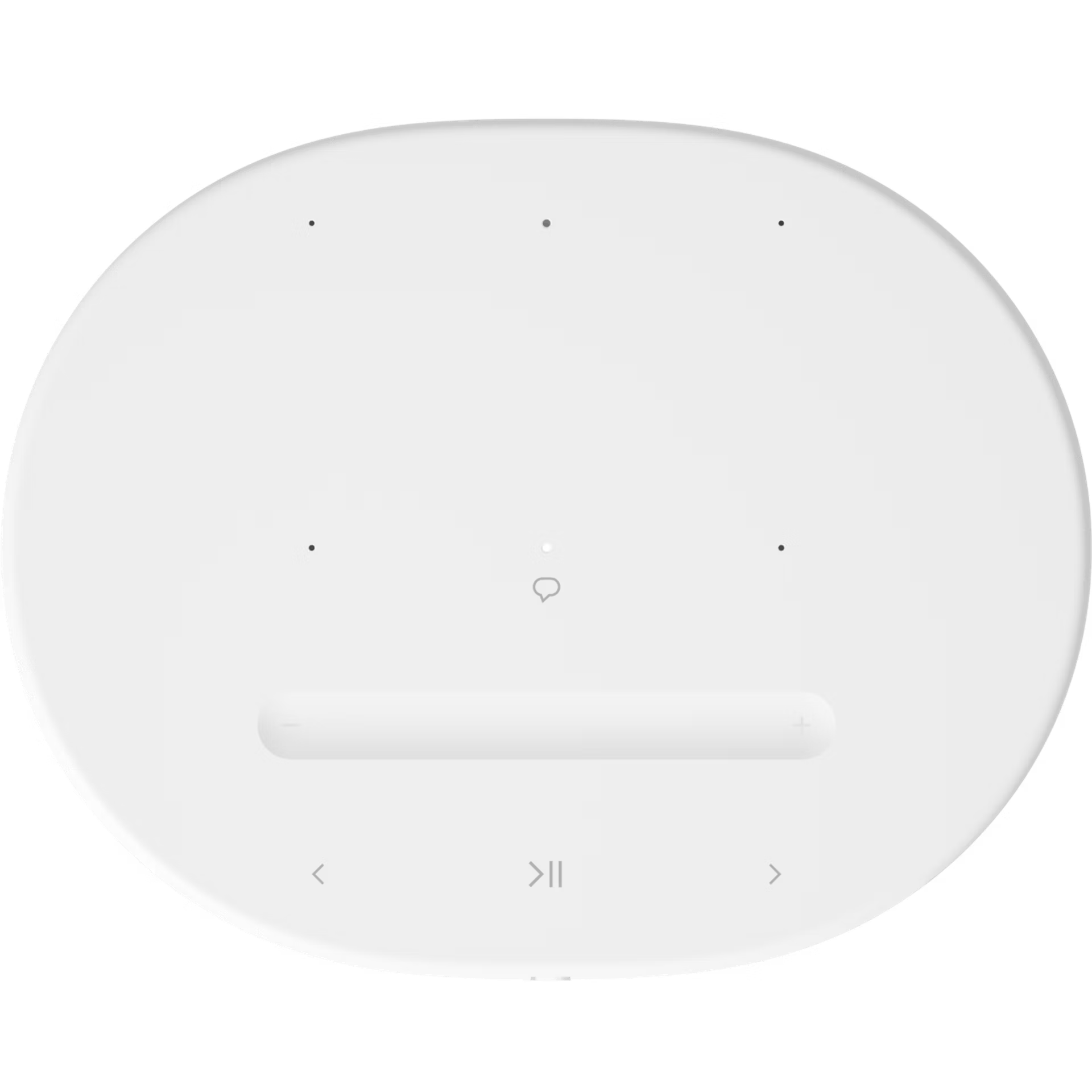Top-down view of Sonos Move 2 White showing touch playback controls and volume buttons