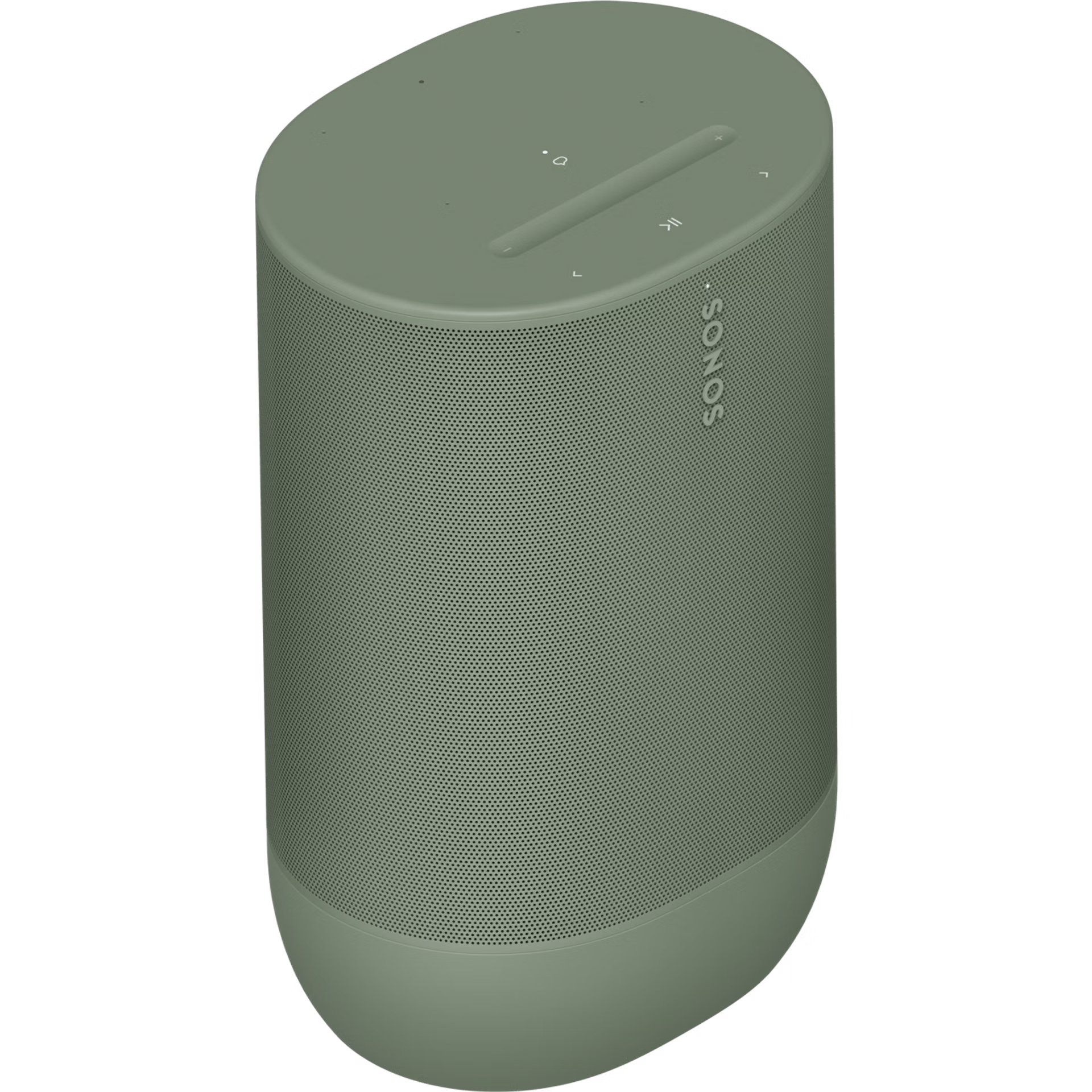 Left side profile of Sonos Move 2 Olive showing robust weather-resistant curved body