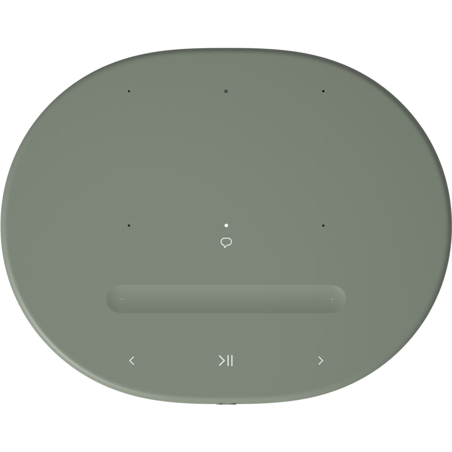 Top-down view of Sonos Move 2 Olive showing touch playback controls and volume buttons