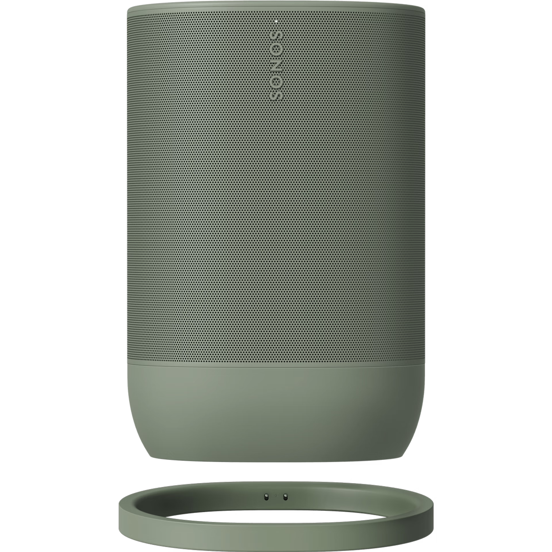 Sonos Move 2 Olive portable HiFi smart speaker – front view with earthy olive matte finish