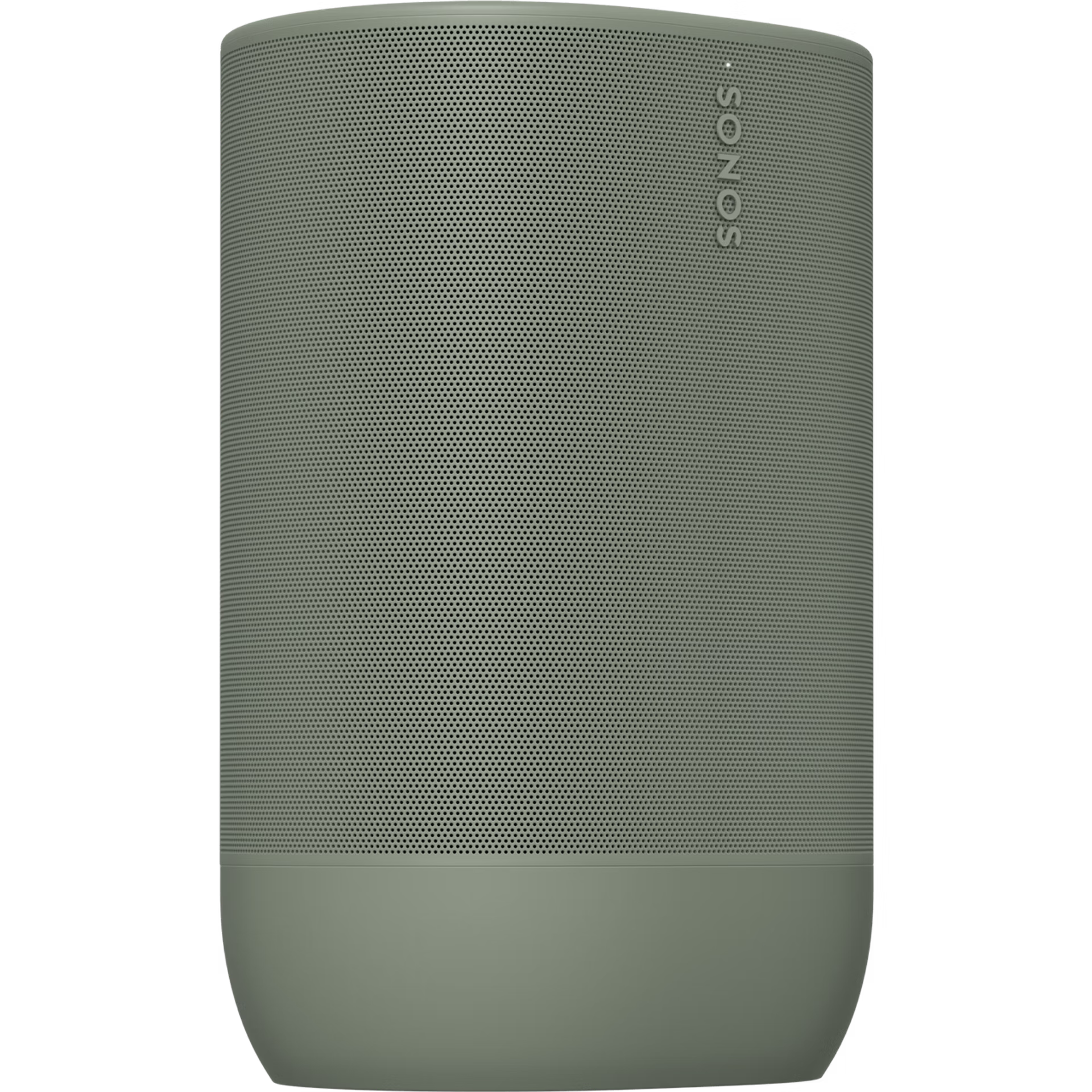 Sonos Move 2 Olive held in hand showing its premium portable large-format speaker size