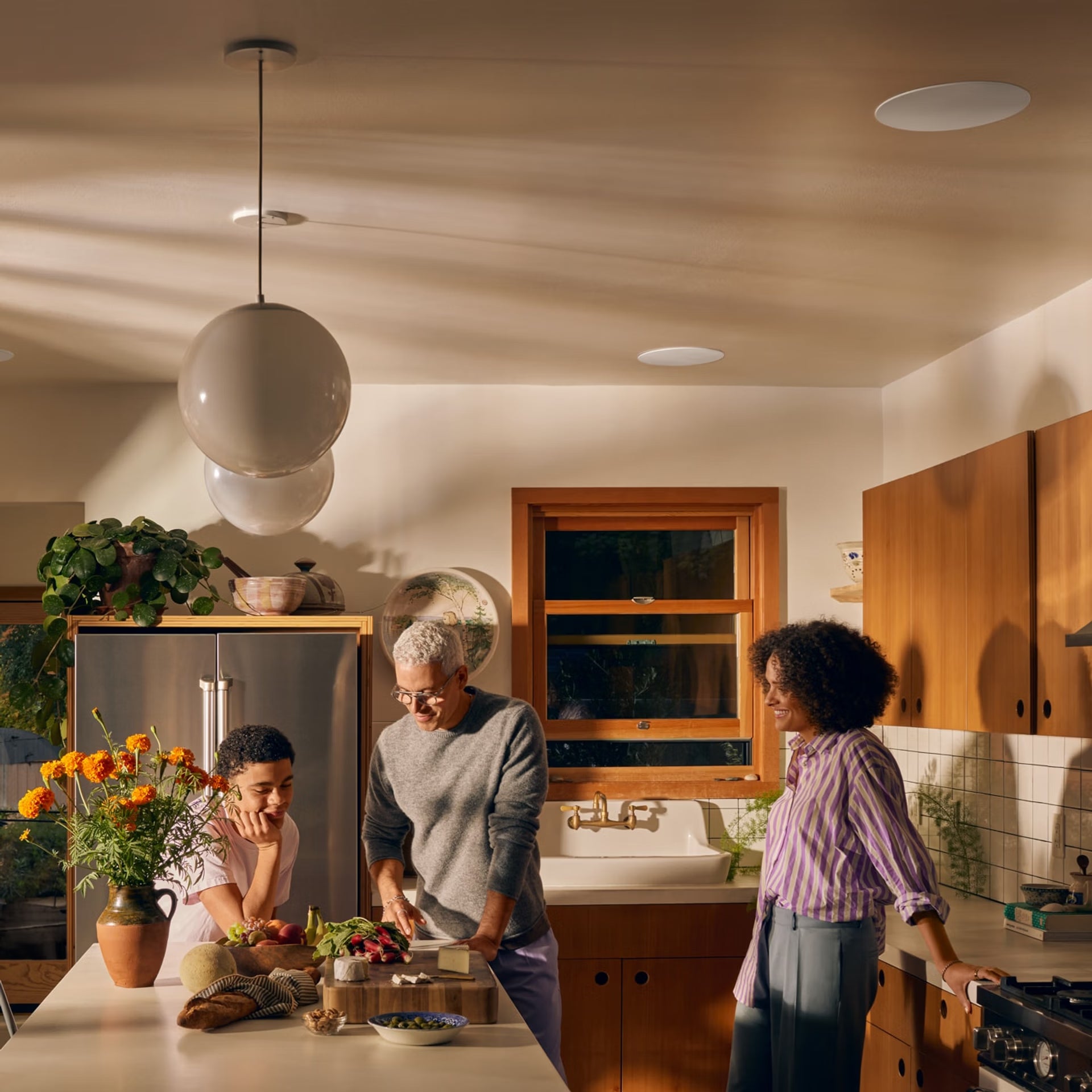Family enjoying powerful audio from Sonos 8" In-Ceiling by Sonance — invisible HiFi custom ceiling speakers