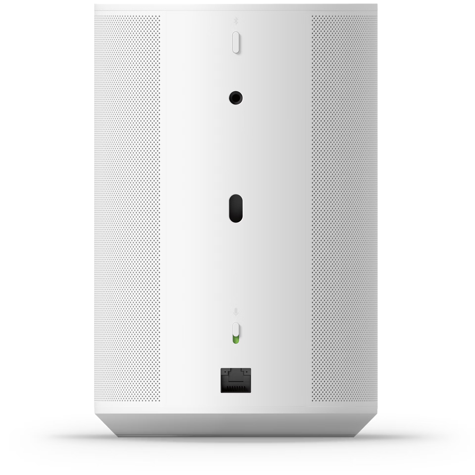 Sonos Era 100 Pro white pair on shelves in bright living room — premium HiFi smart stereo audio setup