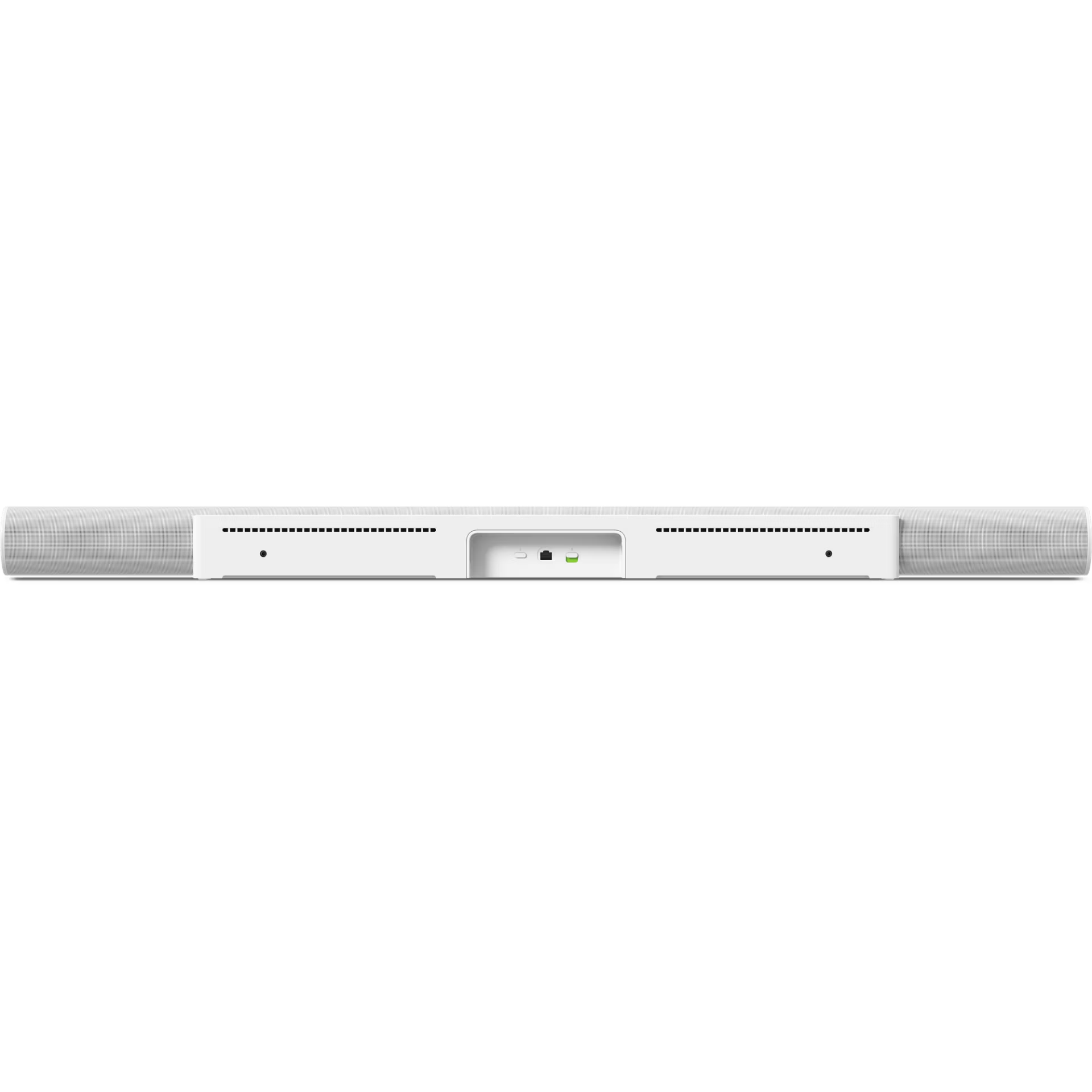 Top-down view of Sonos Arc Ultra white — wide curved soundbar with upward-firing driver array for Atmos