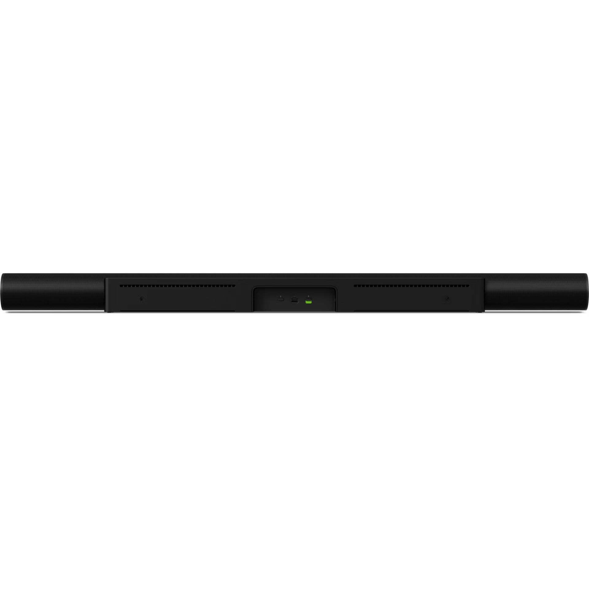 Sonos Arc Ultra black soundbar glowing in darkened living room for cinematic Dolby Atmos audio