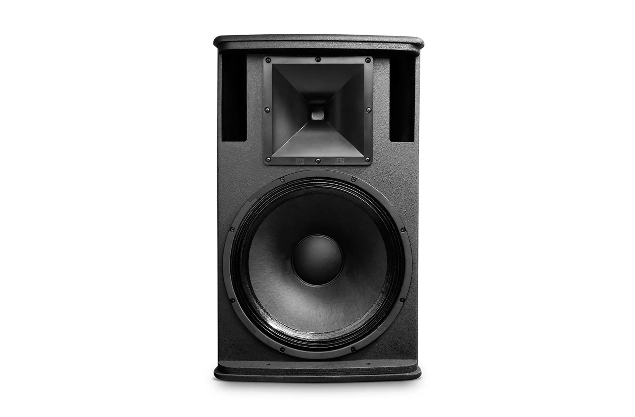 Bottom view: JBL AC599 15-inch 2-Way Speaker with 90° x 90° Horn – Inside view with mounting hardware