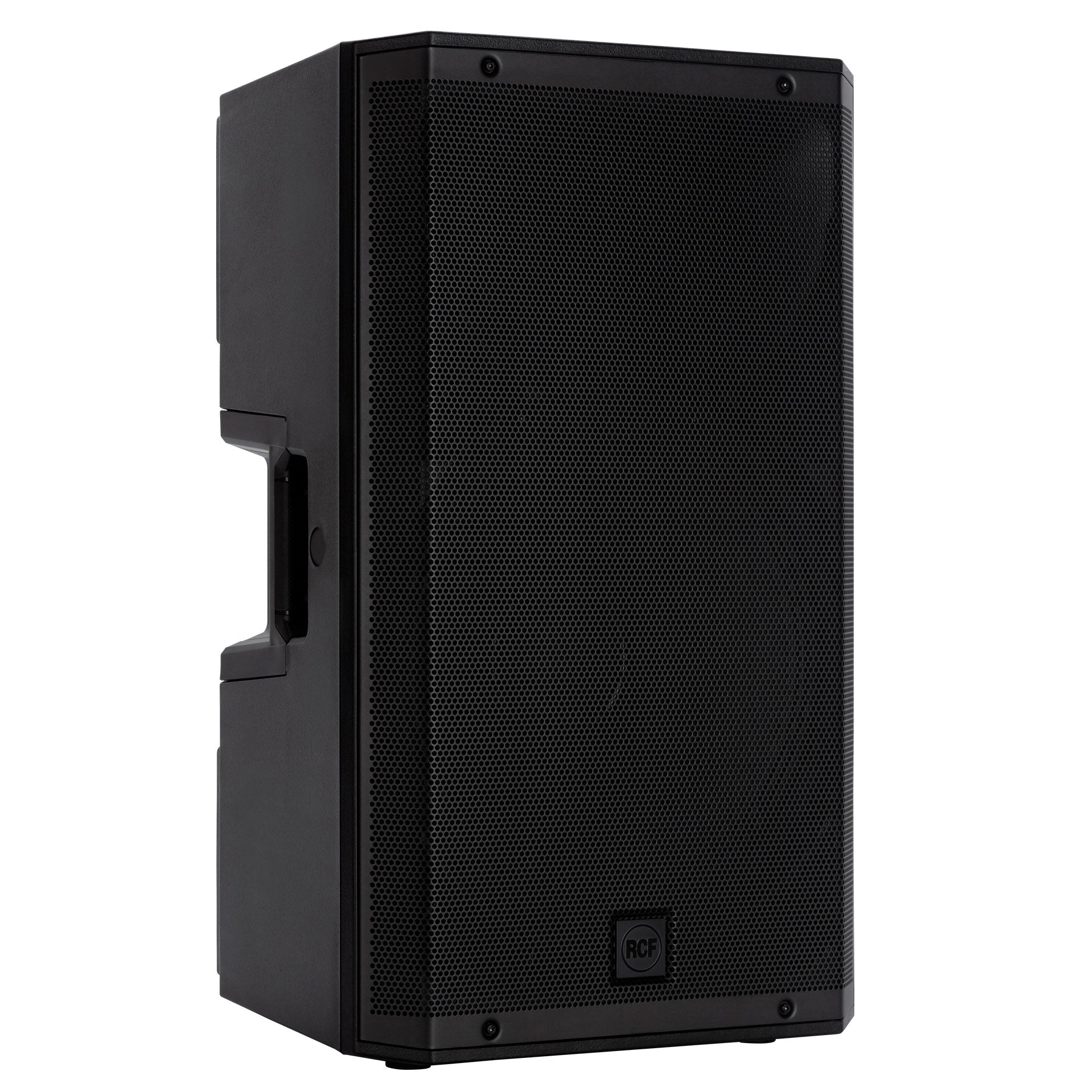 RCF ART 915-A Professional Active Speaker right side view showing wedge cabinet profile