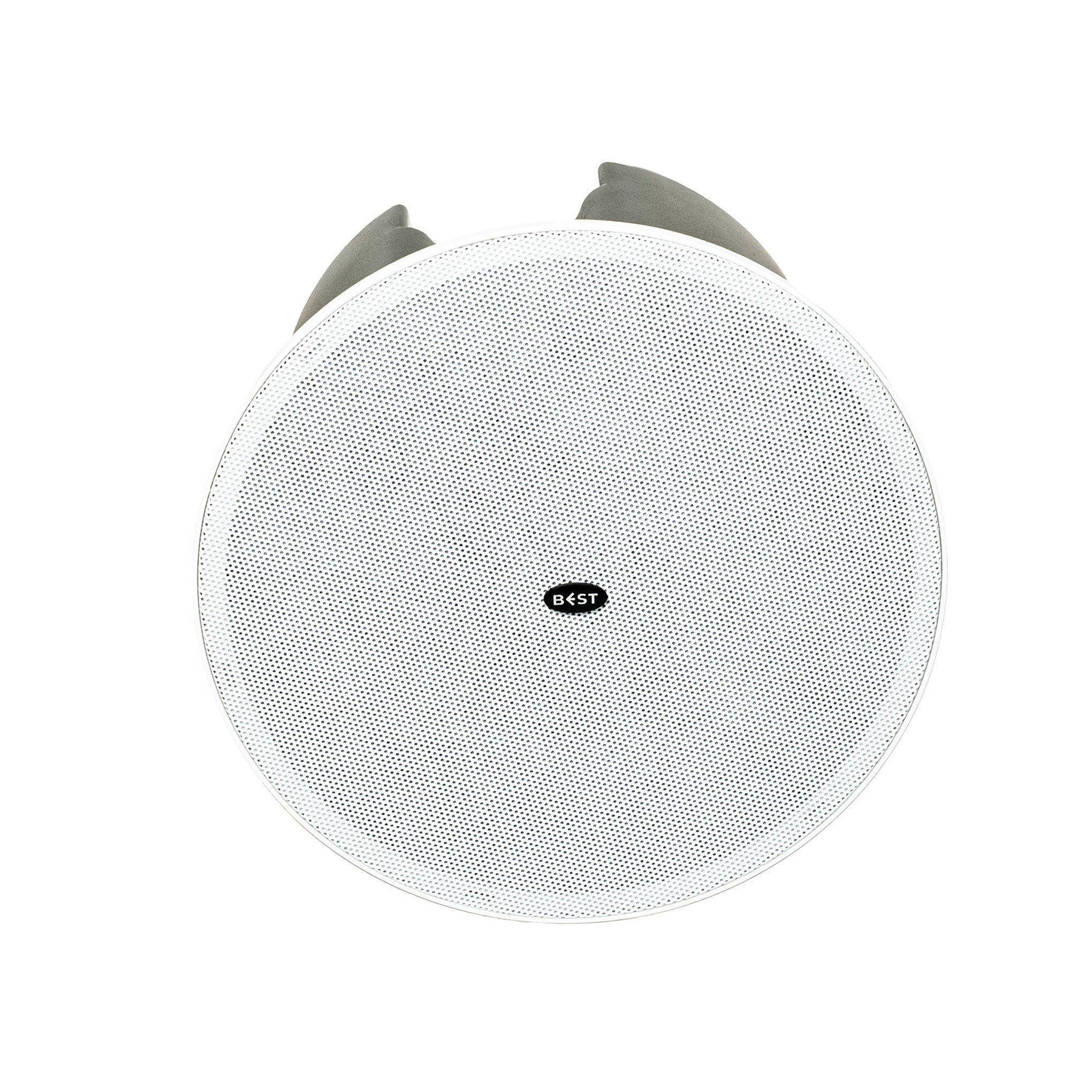 BEST C 620 CIELING SPEAKER FRONT VIEW WIT BEST LOGO ON A WHITE BACKGGROUND. 