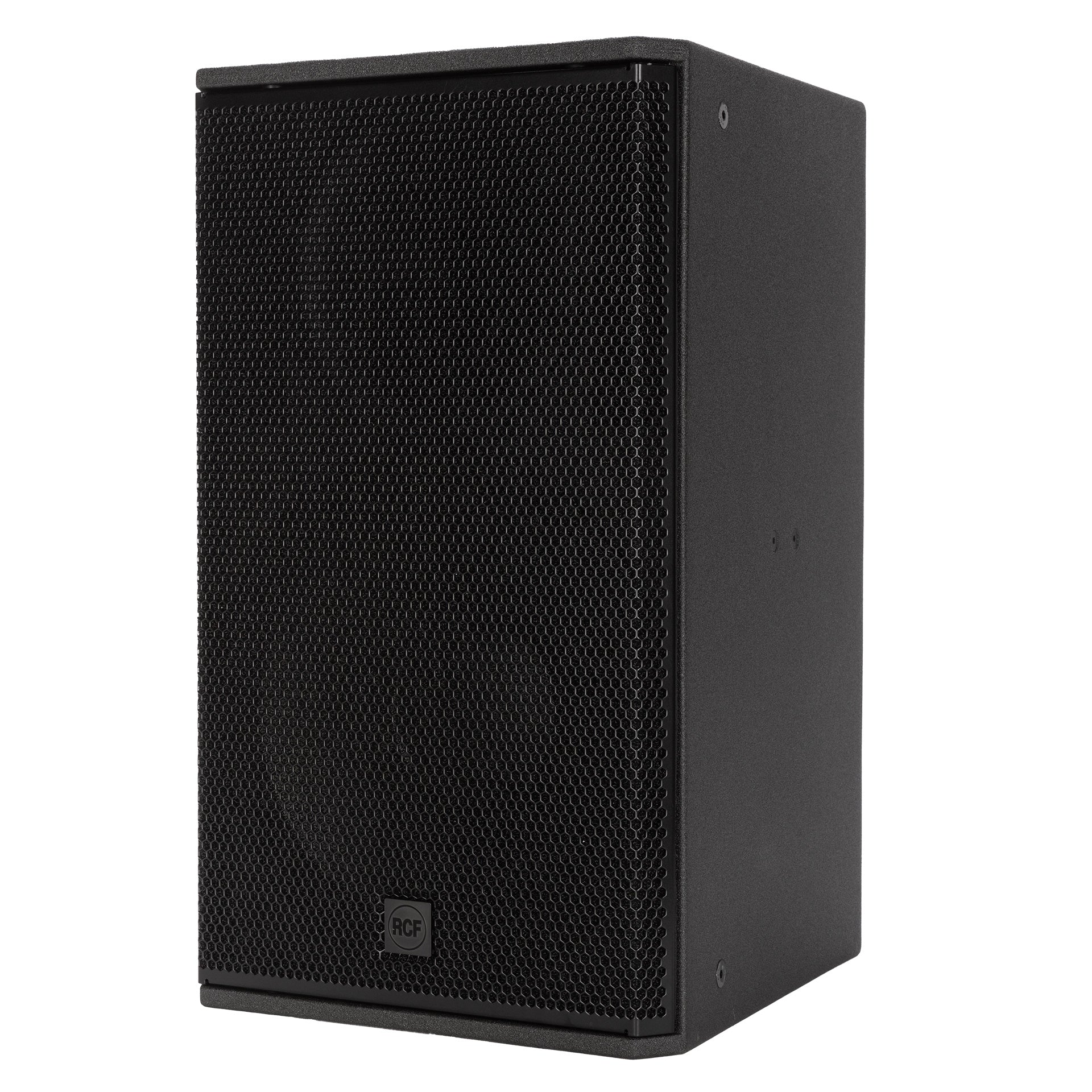 RCF COMPACT C 45 TWO-WAY PROFESSIONAL SPEAKER  left side view showing cabinet depth and rigging hardware