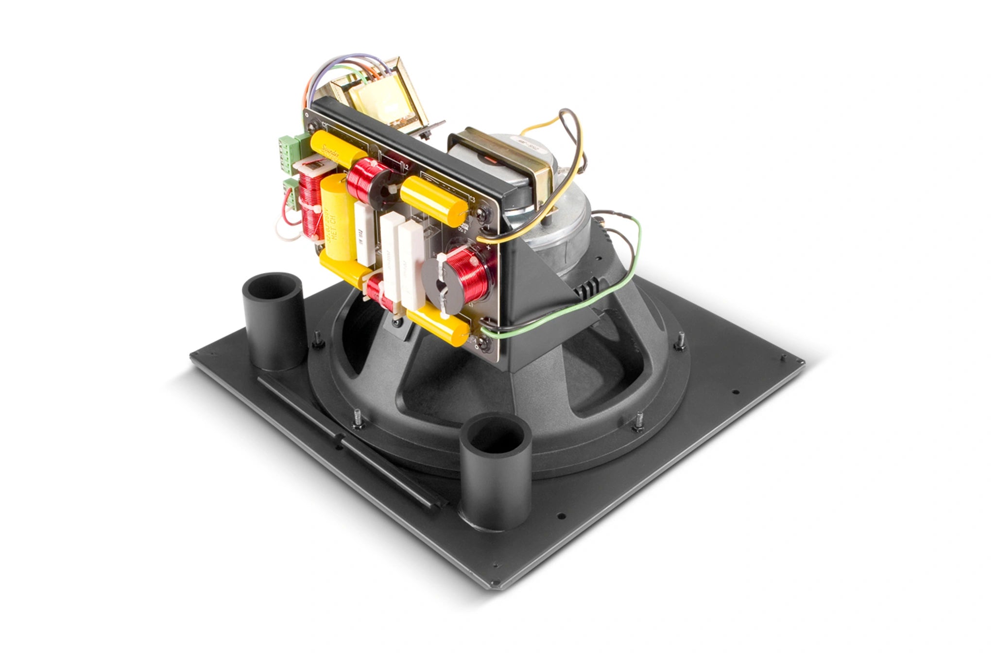 JBL Control 321C 12 in. Coaxial Ceiling Loudspeaker back panel showing barrier strip terminals