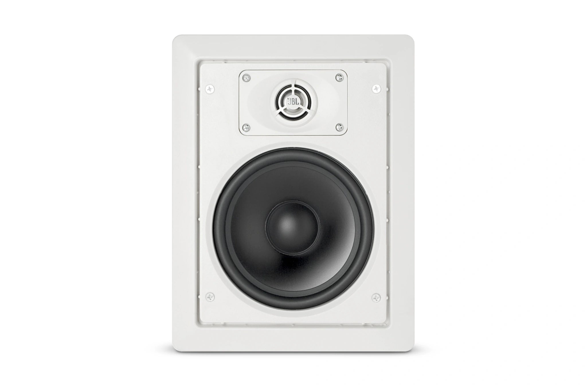 Rear-facing JBL Control 126WT Premium In-Wall Loudspeaker without wall installed