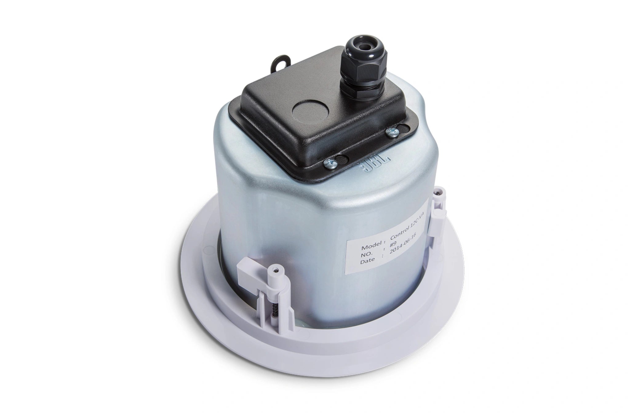 Close-up of JBL Control 12C-VA 3" Compact Ceiling Loudspeaker ceramic terminal block wiring