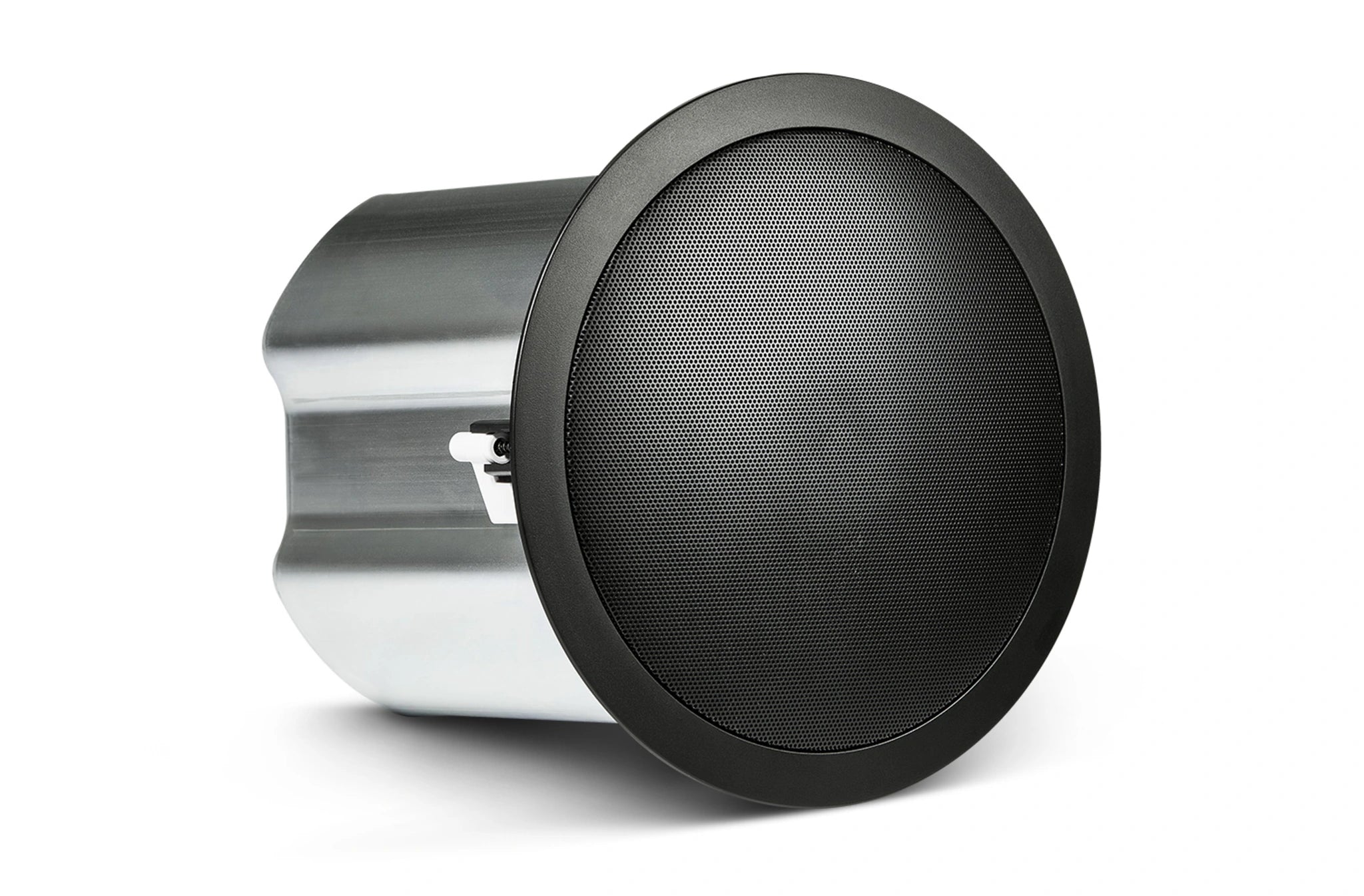 Front-facing JBL Control 16C/T Two-Way 6.5" Coaxial Ceiling Loudspeaker showing LF cone and HF driver-Black