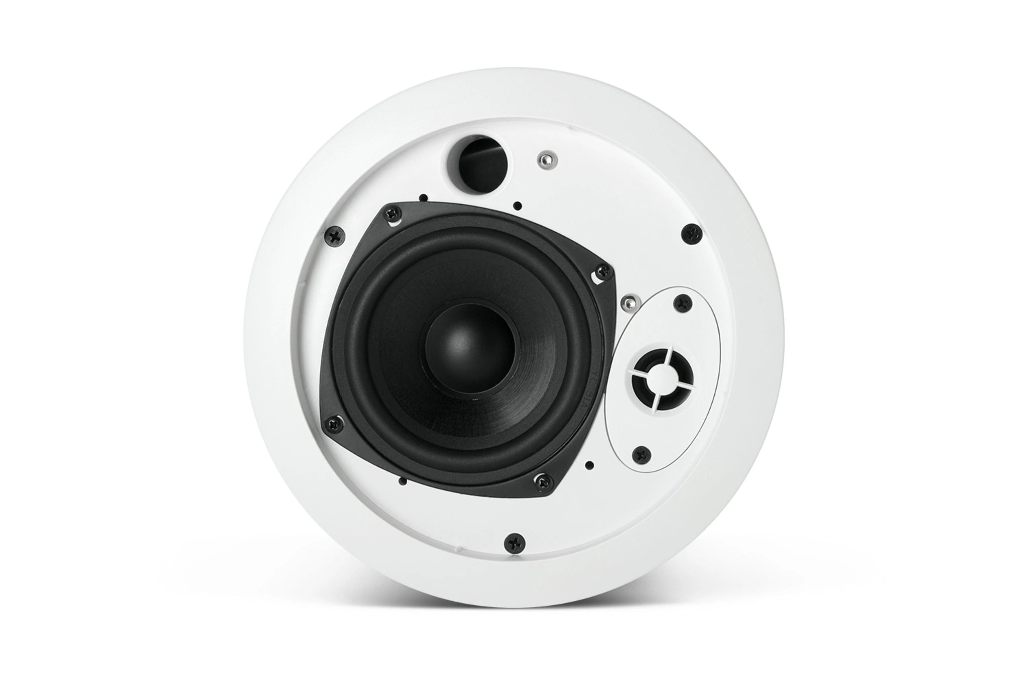 JBL Control 24CT Micro Background Music Ceiling Speaker installed in ceiling tile