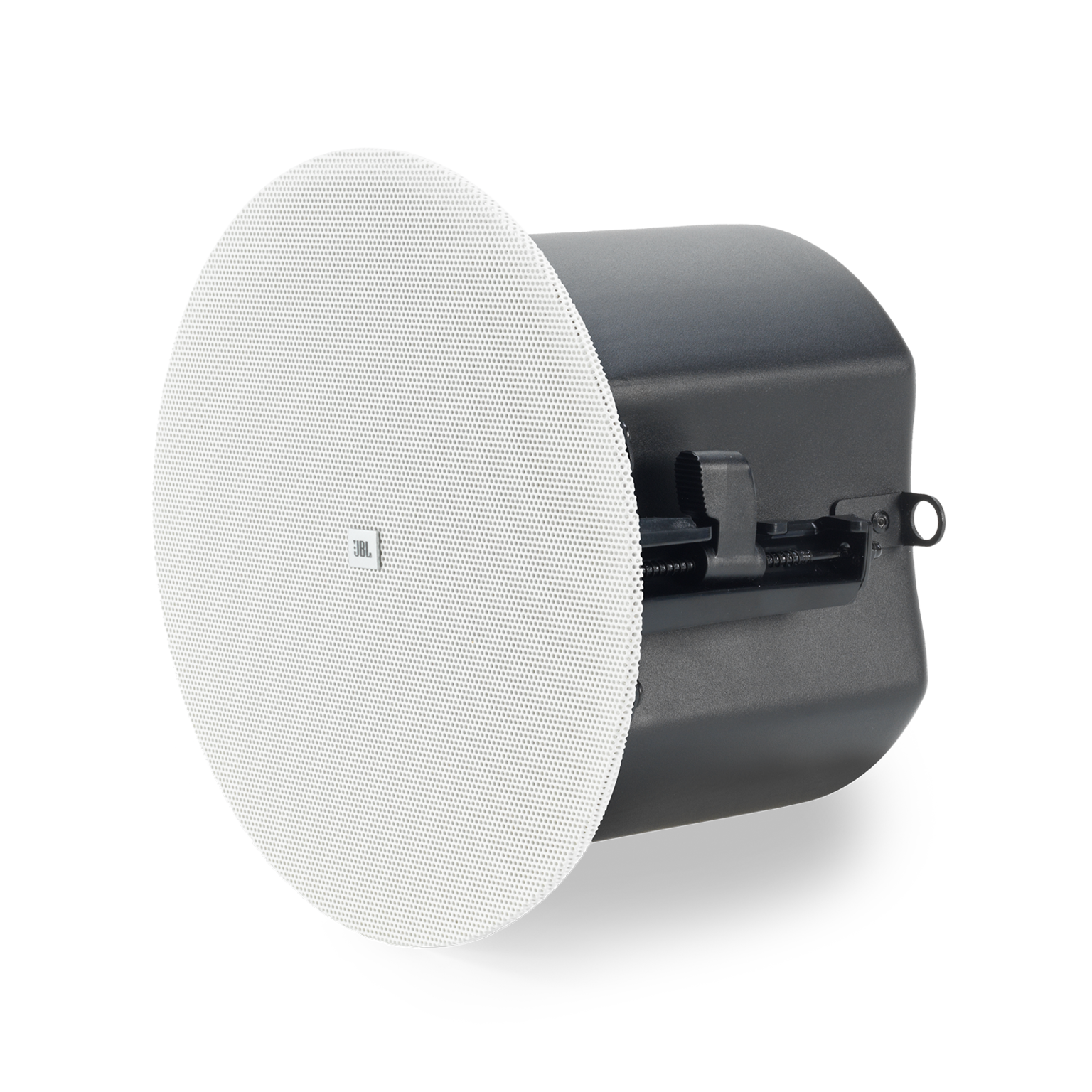 Left Side view of JBL Control 412C/T 3" Full-Range Ceiling Loudspeaker mounting bracket clearance