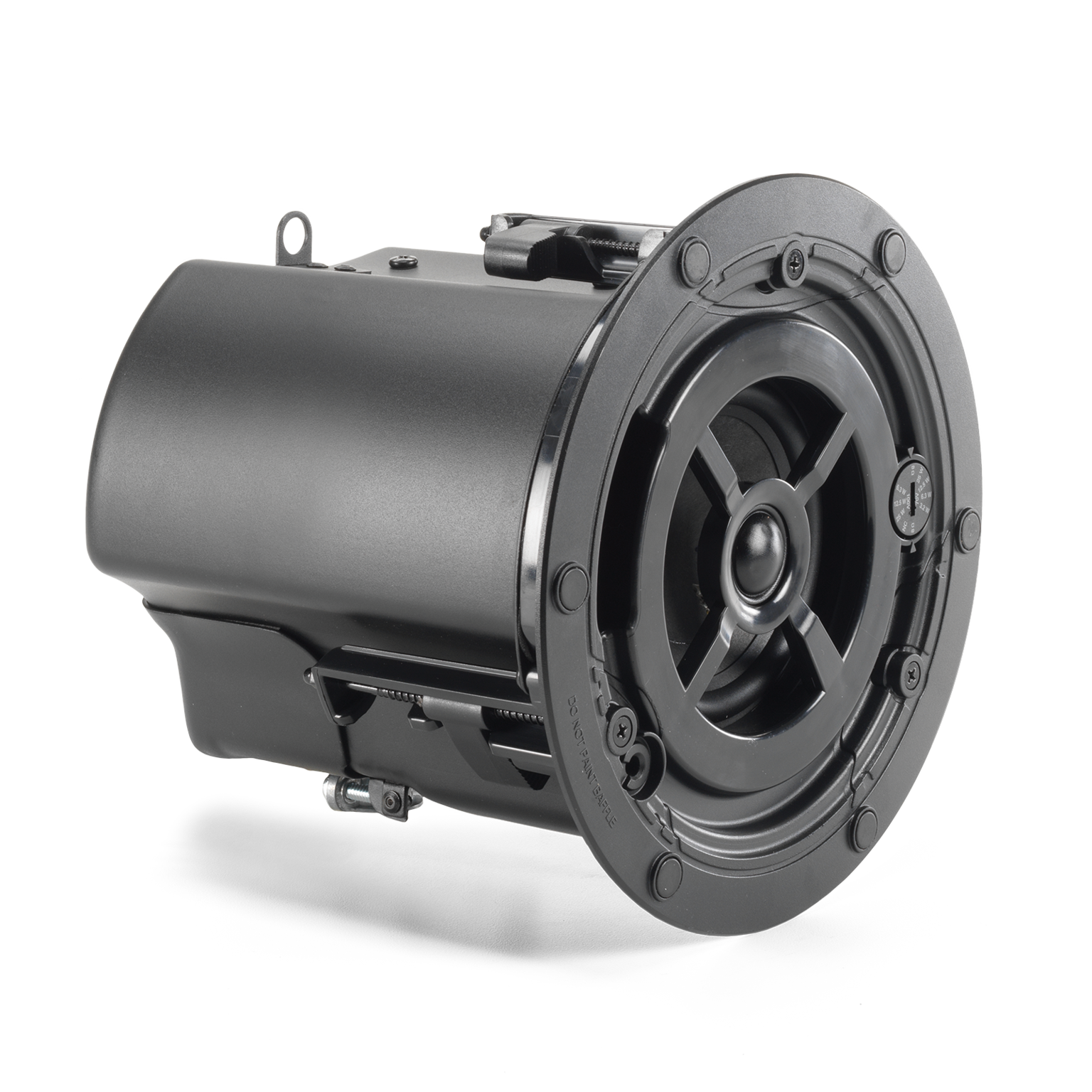 JBL Control 414C/T 4" Two-Way Coaxial Ceiling Loudspeaker side angle showing mounting depth