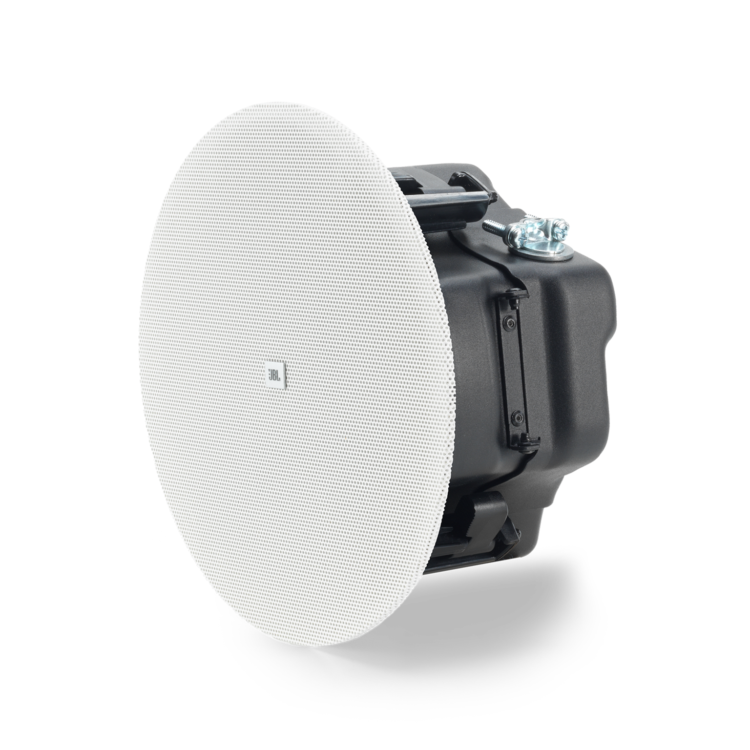 JBL Control 414CT Micro Plus 4" Two-Way High-Output Ceiling Loudspeaker side angle showing shallow mounting depth