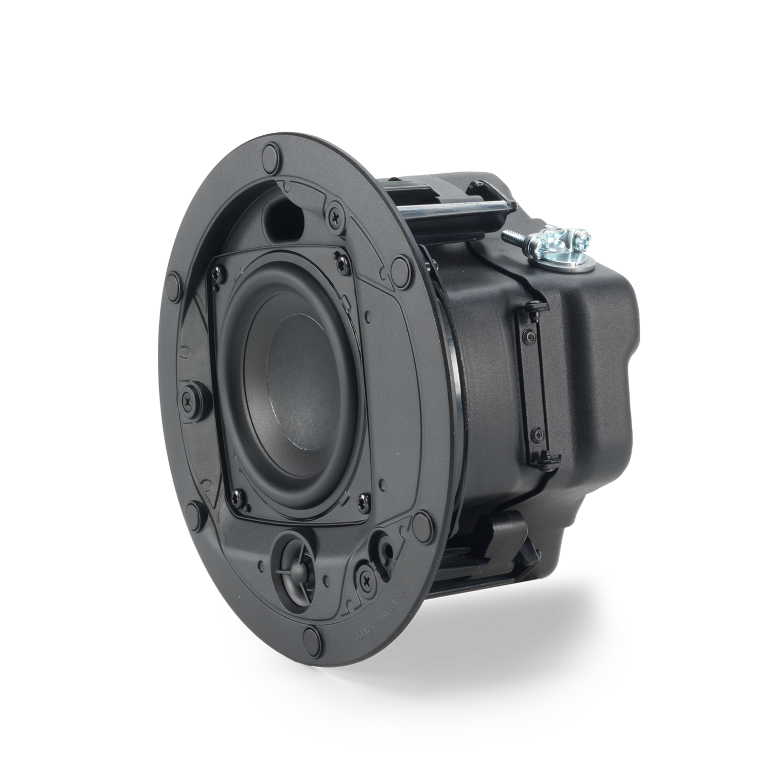 JBL Control 414CT Micro Plus 4" Two-Way High-Output Ceiling Loudspeaker installed in shallow ceiling void