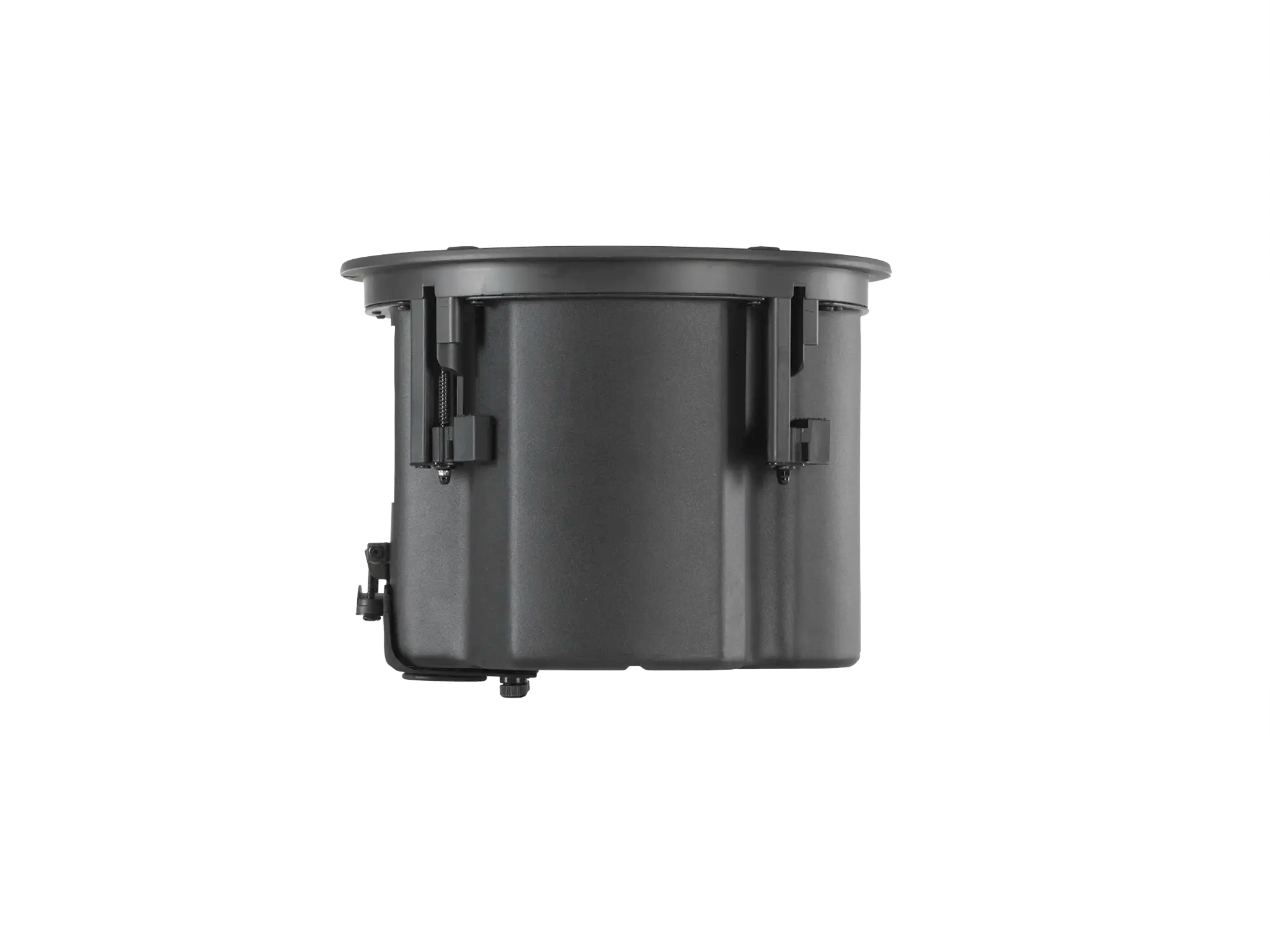 Side view of JBL Control 426C/T-LS 6.5" CRBI-Equipped Two-Way Coaxial Ceiling Loudspeaker bracket clearance