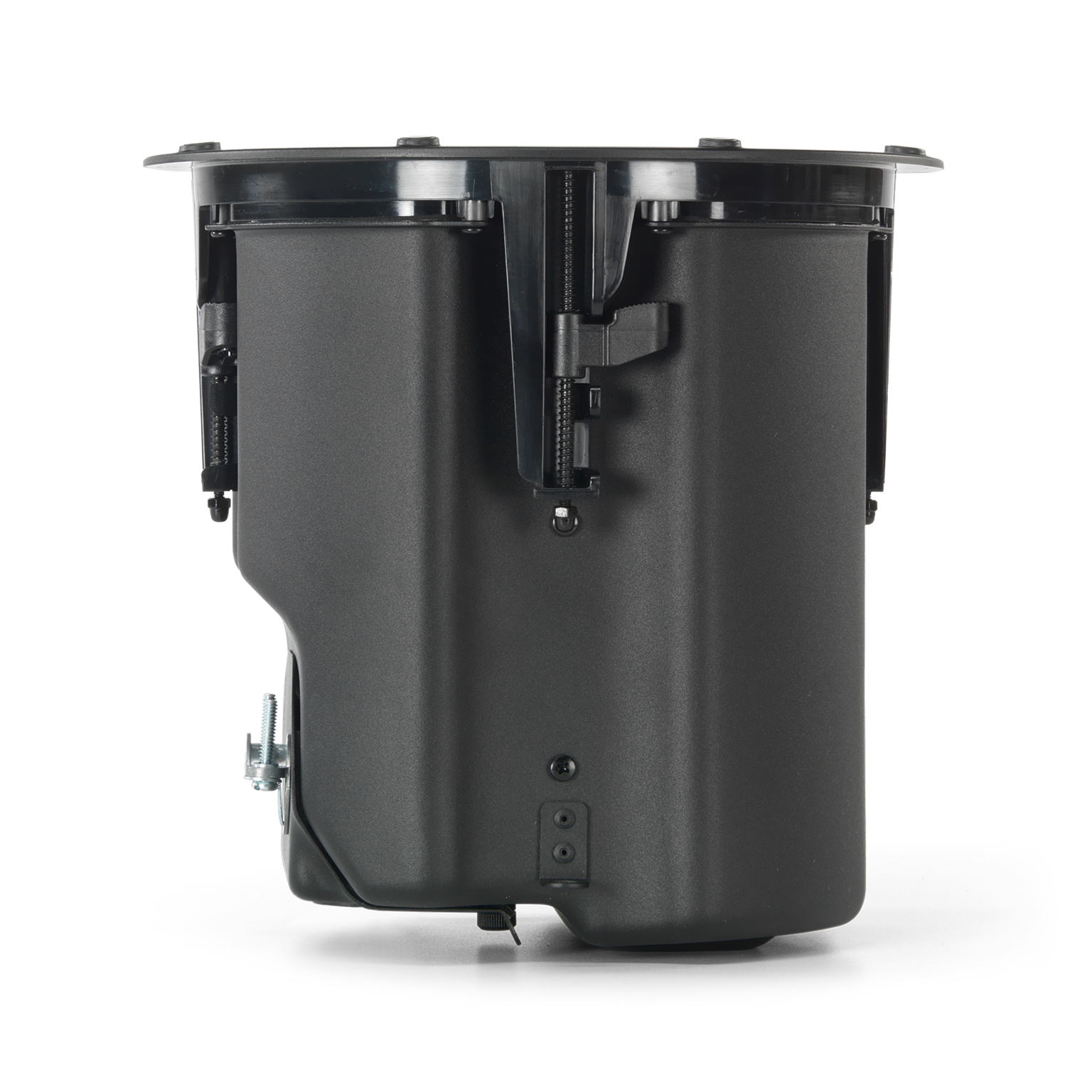 Rear-facing JBL Control 445C/T 5.25" RBI-Equipped Two-Way Coaxial Ceiling Loudspeaker wiring compartment