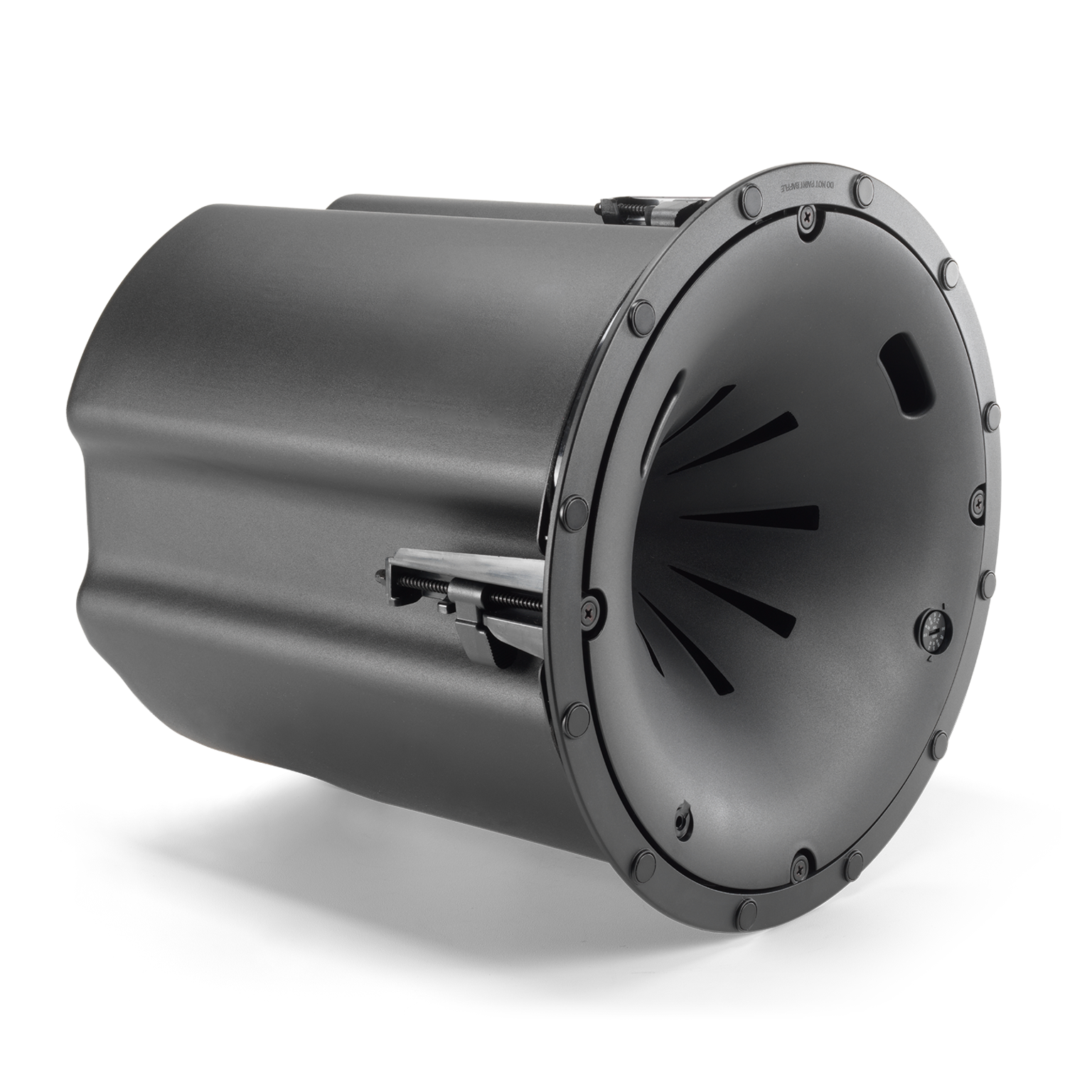 Side view of JBL Control 447HC 6.5" RBI-Equipped Two-Way Coaxial Ceiling Loudspeaker bracket clearance