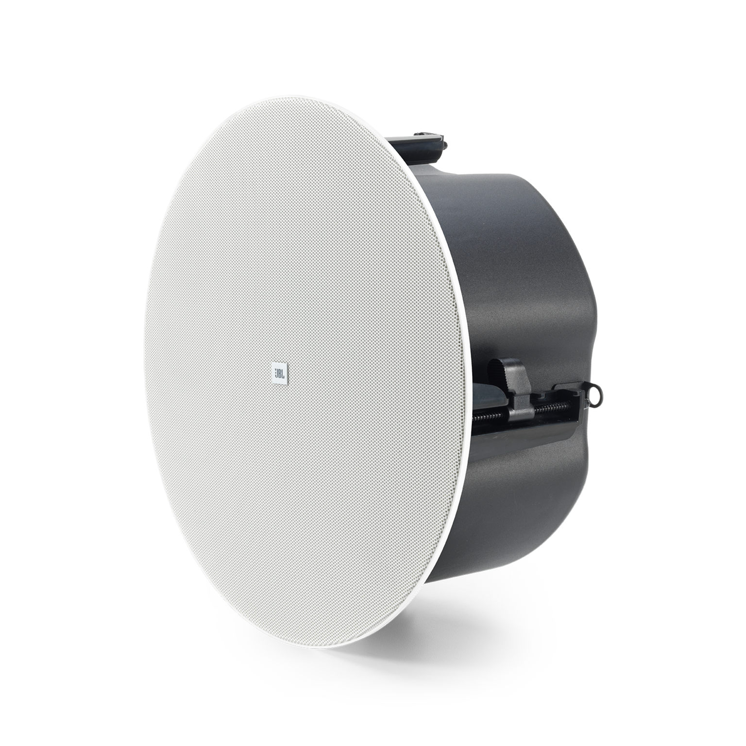 JBL Control 447LP 6.5" RBI-Equipped Two-Way Coaxial Ceiling Loudspeaker Left side profile view showing low-profile enclosure