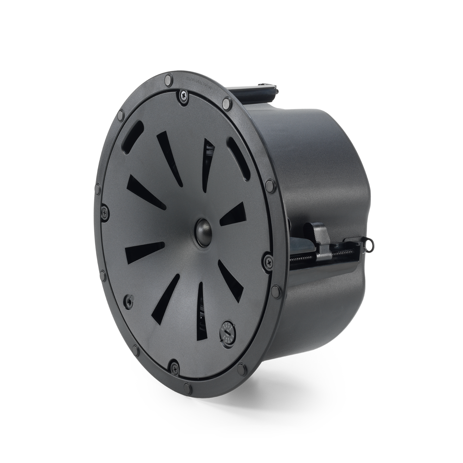JBL Control 447LP 6.5" RBI-Equipped Two-Way Coaxial Ceiling Loudspeaker side angle showing shallow mounting depth