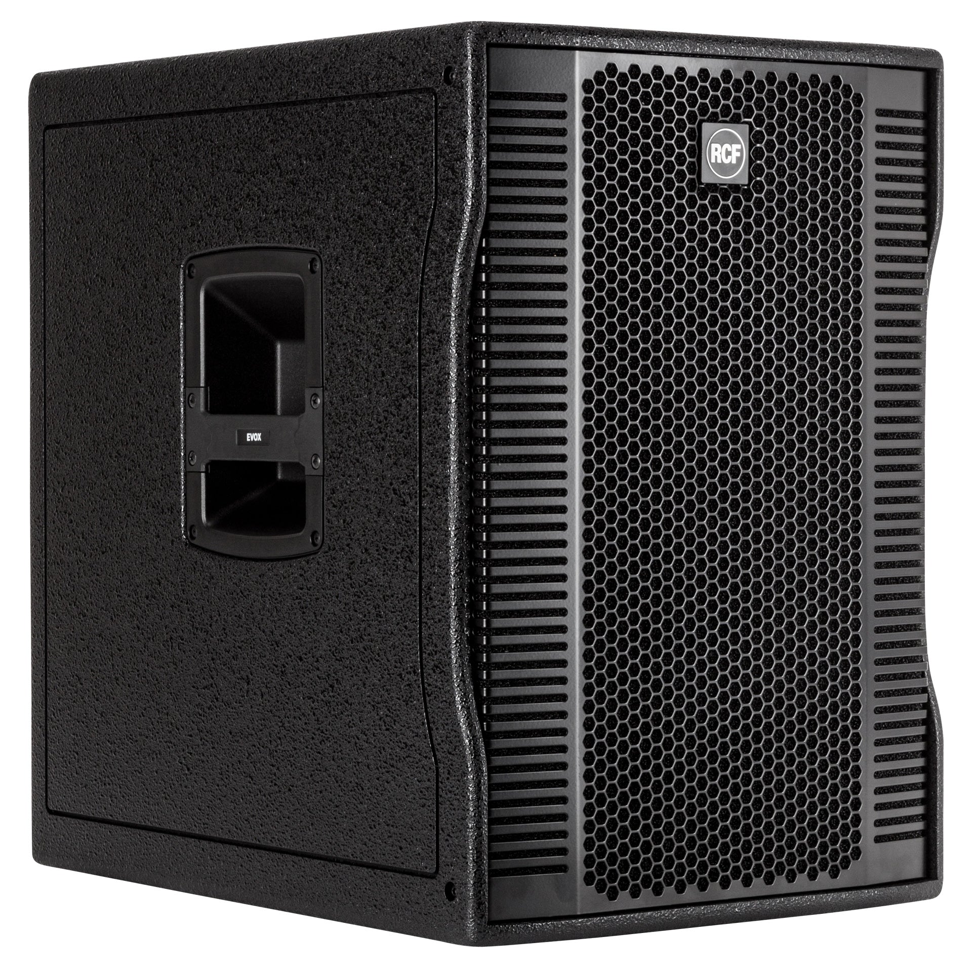 RCF EVOX 12 right side view showing column array height and depth