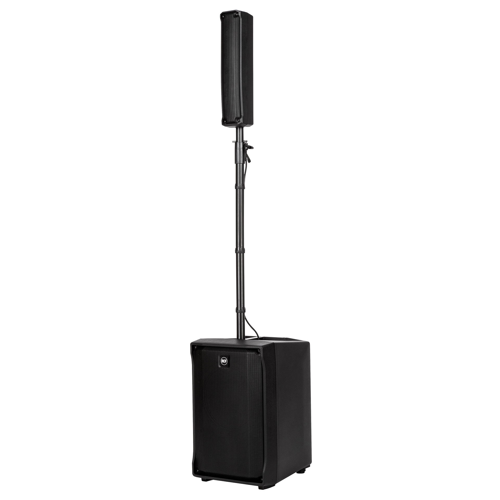 RCF EVOX J8 active two-way portable array front view showing compact column speaker