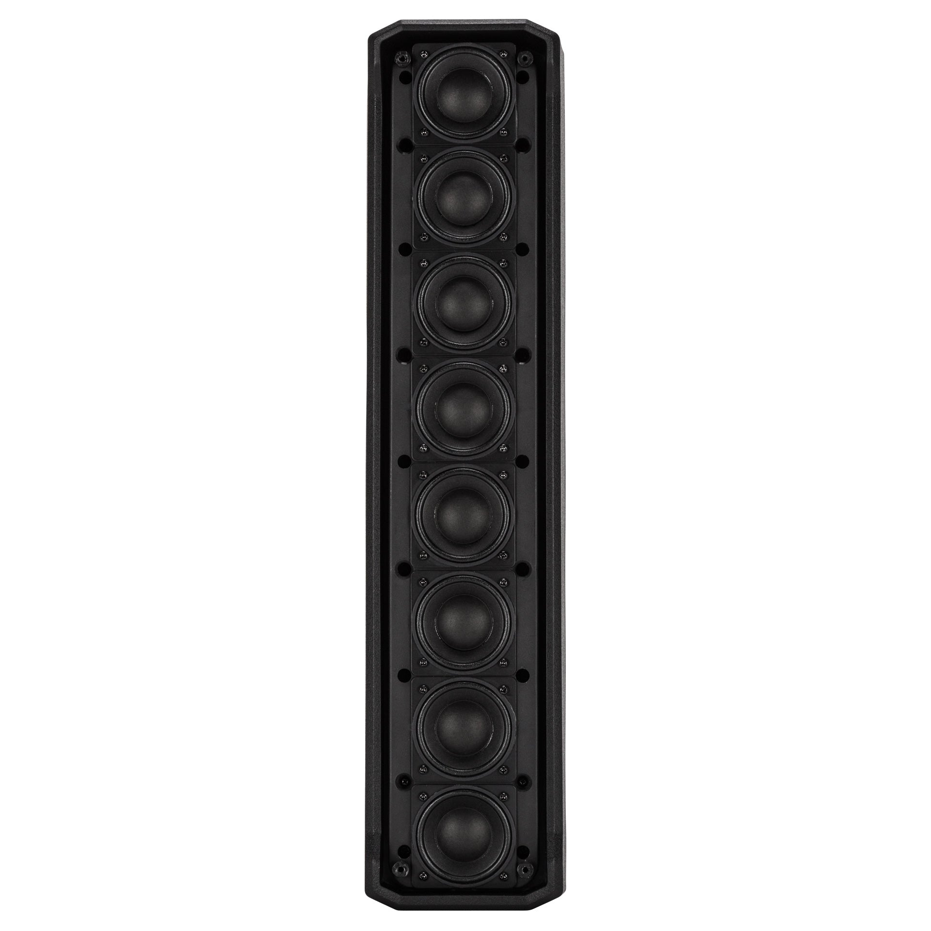 RCF EVOX J8 connector panel detail showing XLR Jack input and output