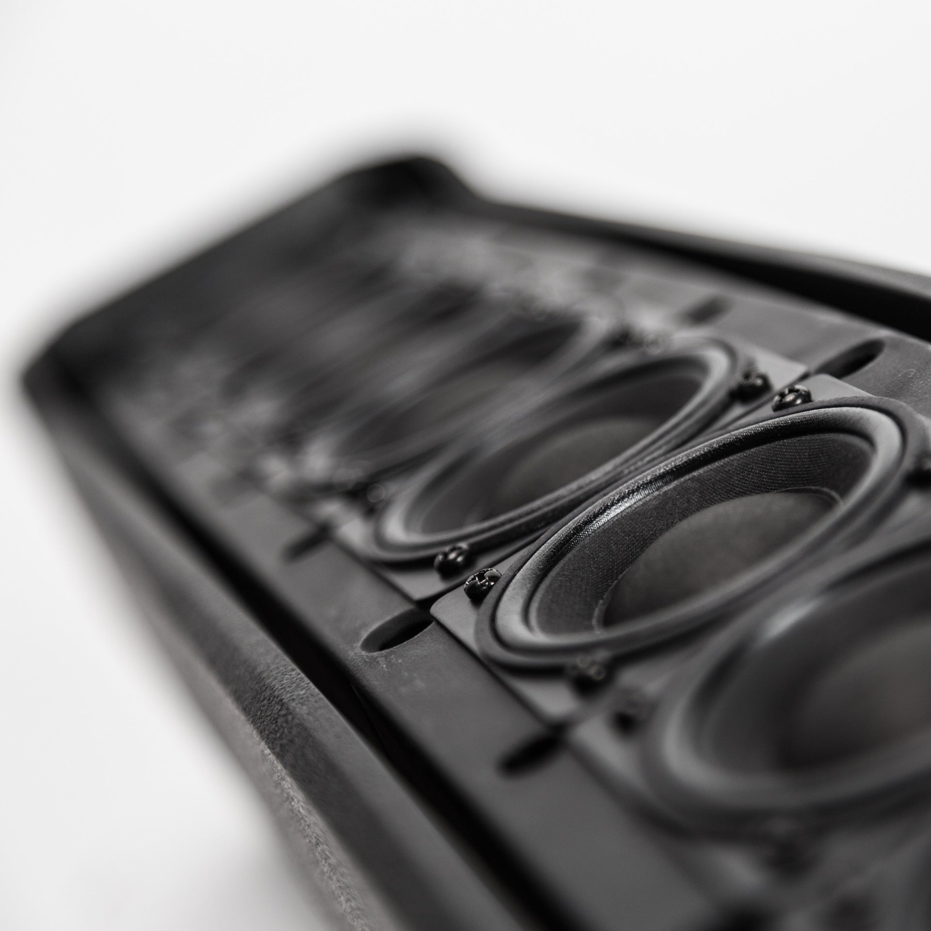 RCF EVOX J8 active two-way portable array detail view showing compact column speaker
