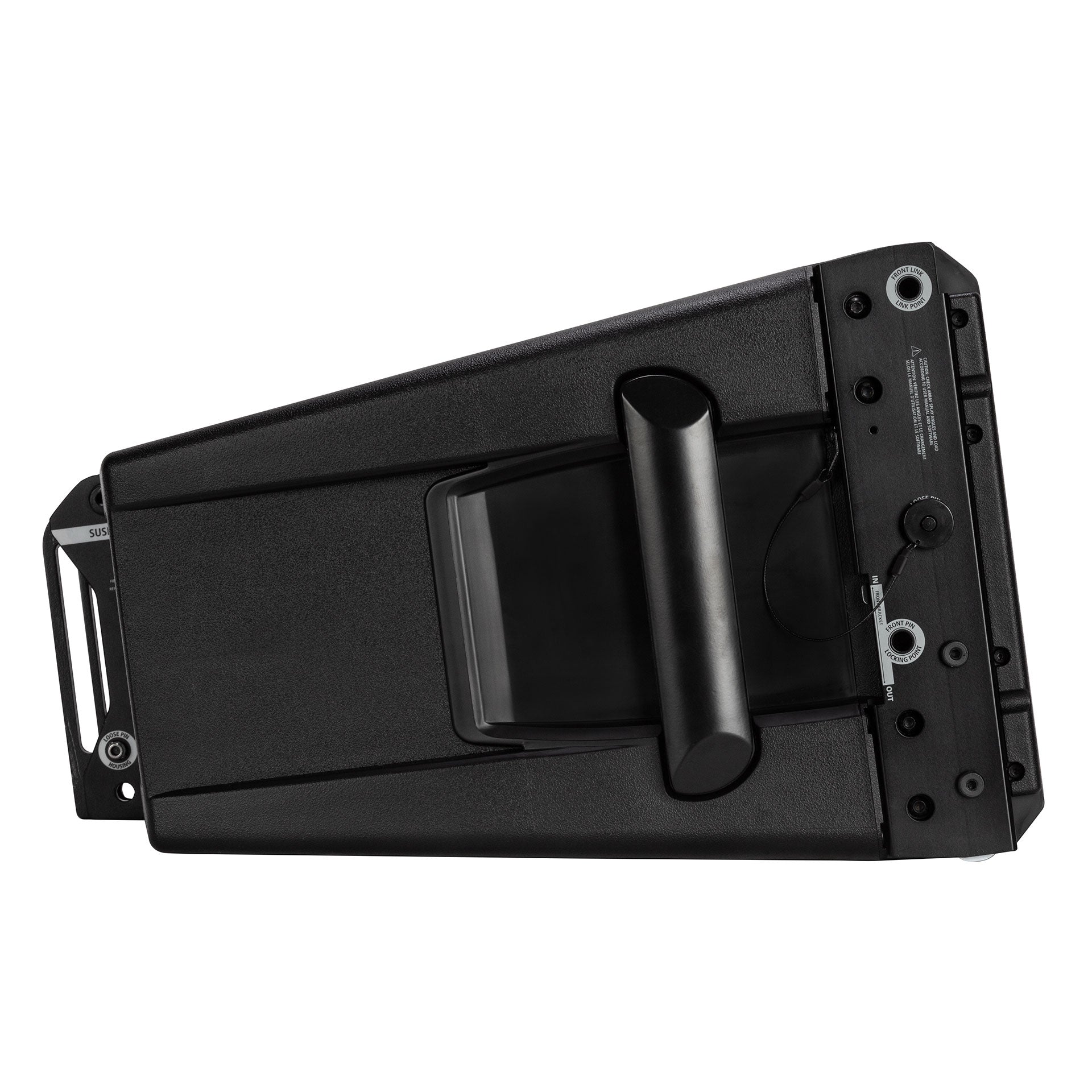 Right-side profile of RCF HDL 28-A Active Two-Way Line Array Module showing cabinet depth