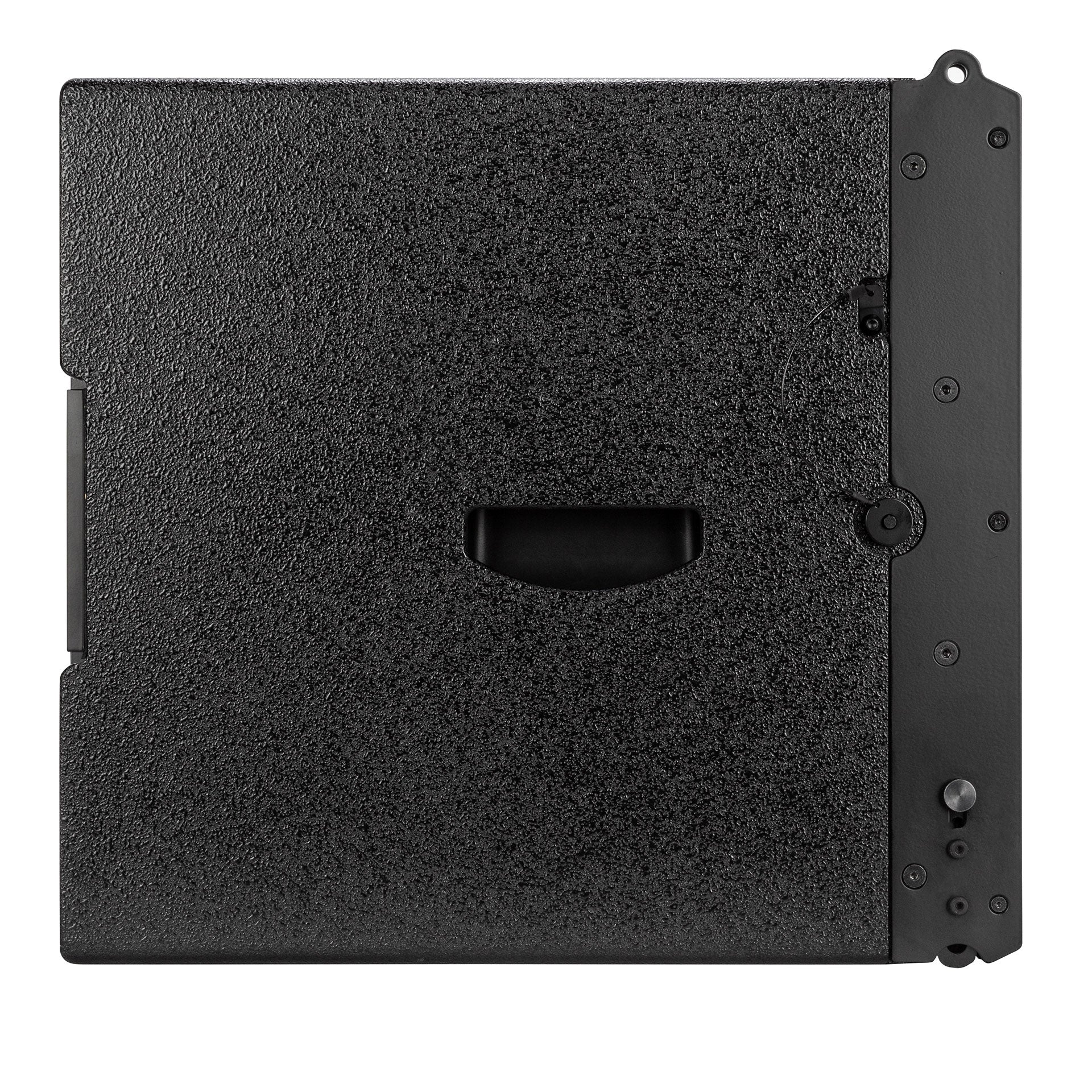 RCF HDL 35-AS Active Flyable Subwoofer Module top view showing array fittings and M20 pole mount