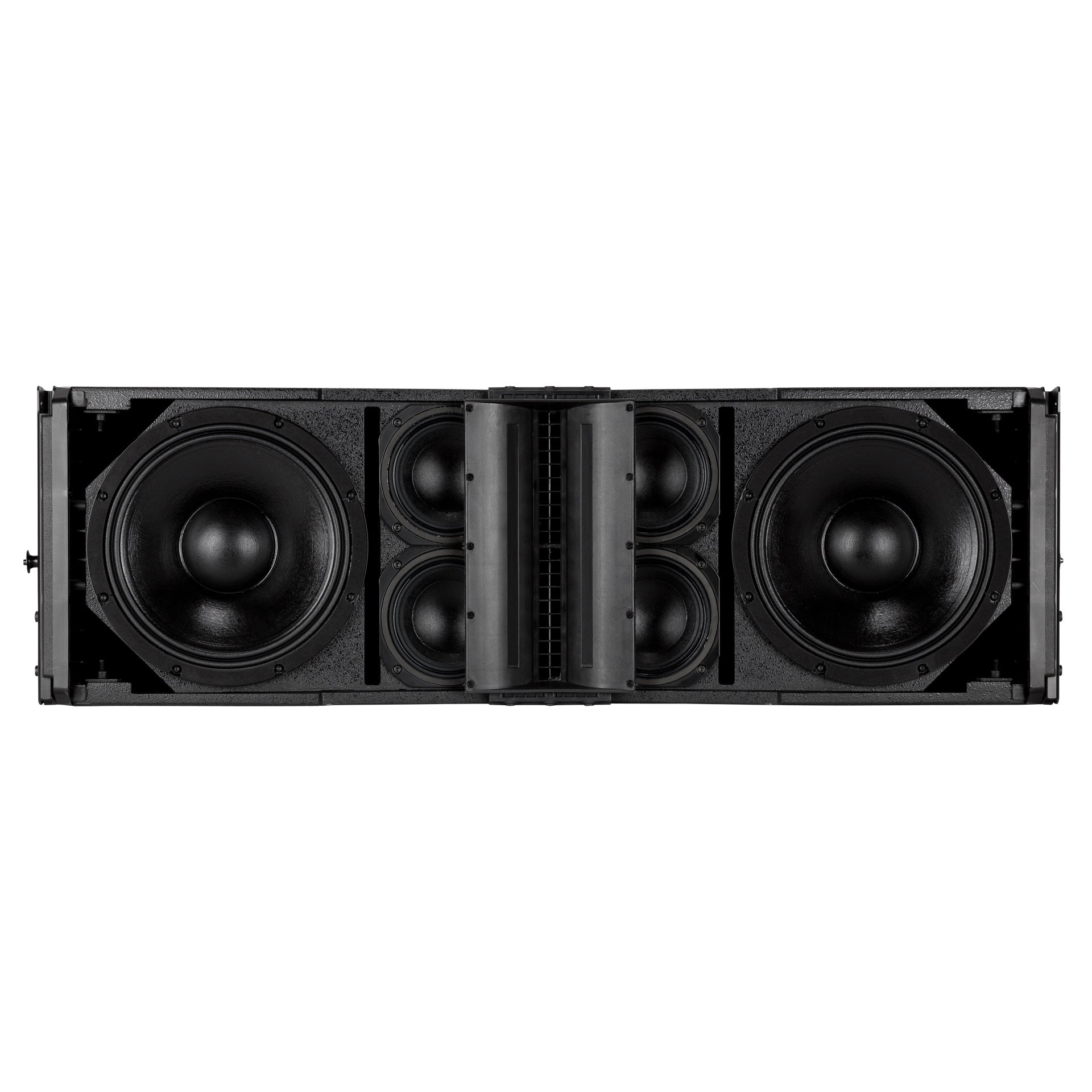 RCF HDL 50-A 4K Active Three-Way Line Array Module steel grille close-up detail
