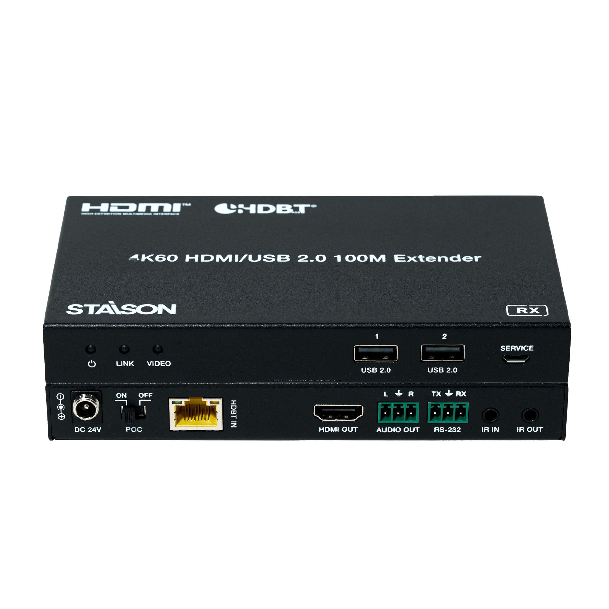 Staison HDMI/USB 2.0 extender device on a white background