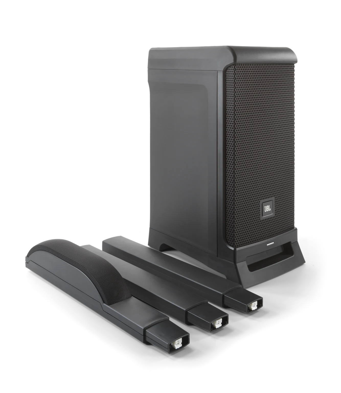JBL IRX ONE All-in-One Column PA column-to-base connector close-up