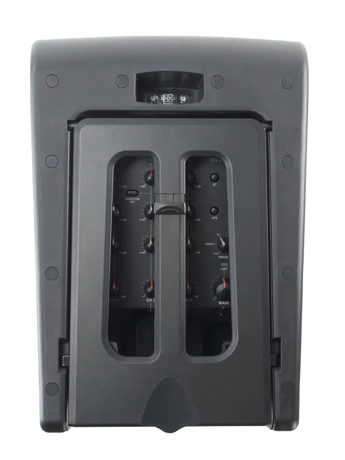 JBL IRX ONE All-in-One Column PA top view showing column cap