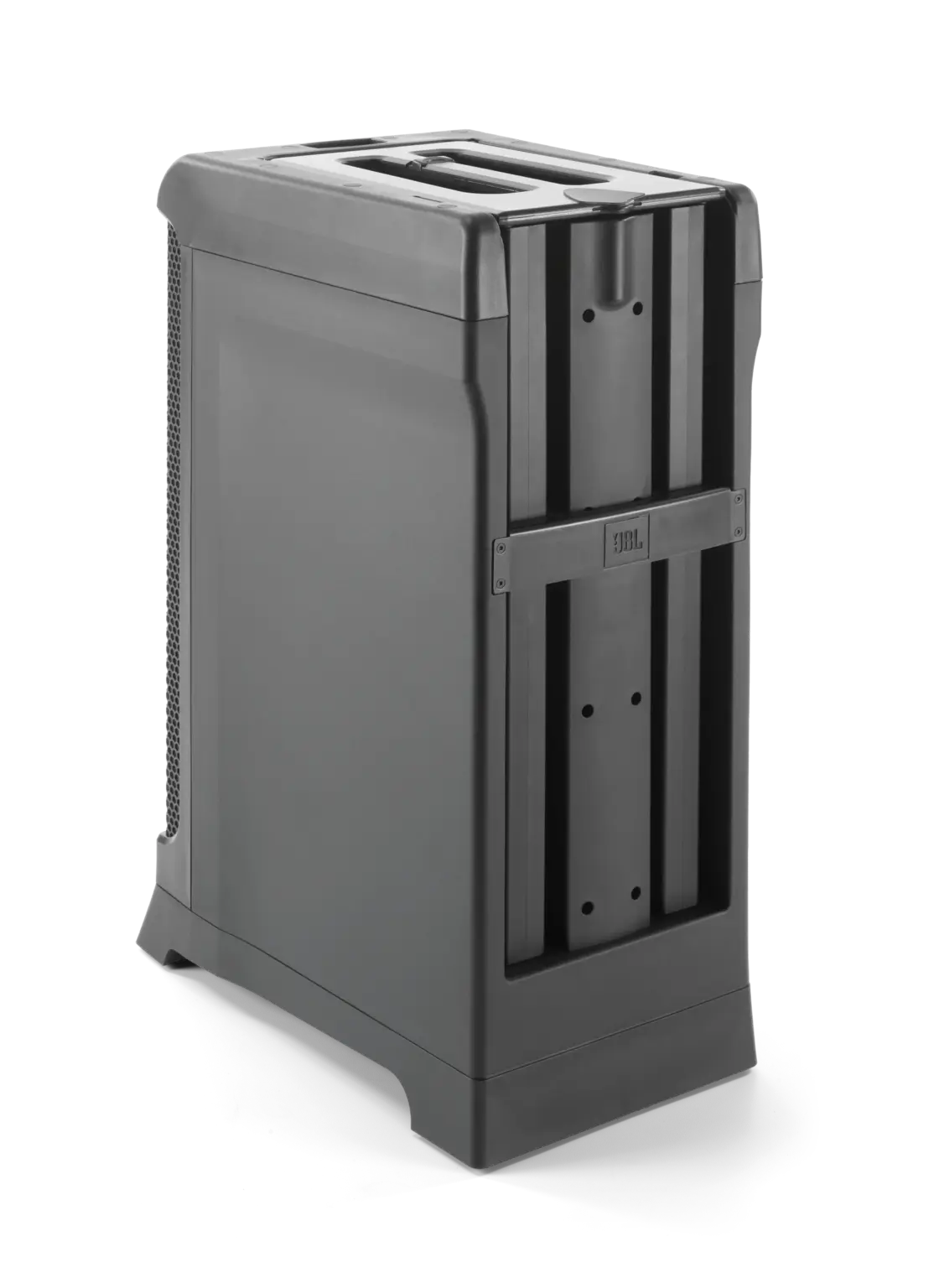 JBL IRX ONE All-in-One Column PA back view showing built-in mixer panel