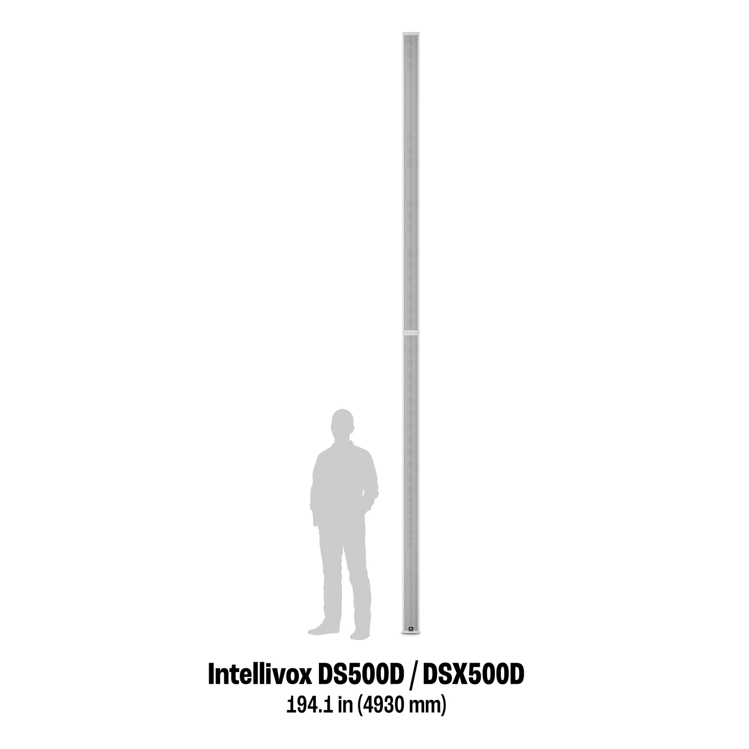 JBL Intellivox DSX500D Digital Beam Shaping Column Loudspeaker Array wall-mounted in large venue