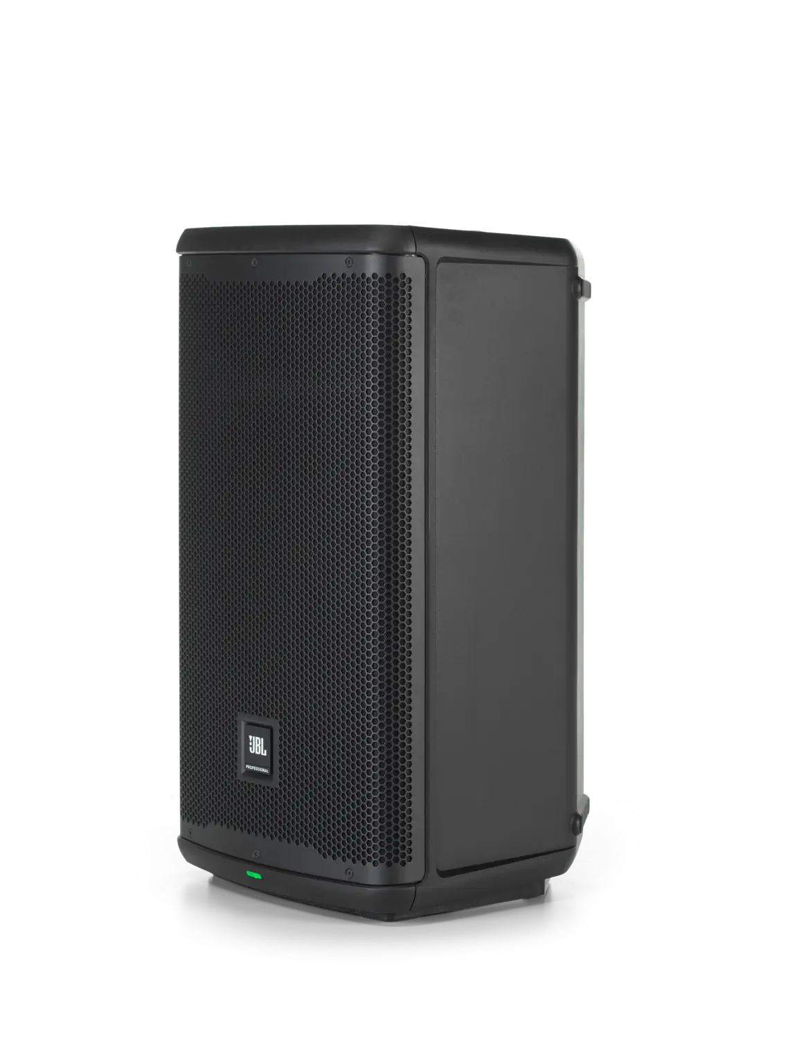 JBL EON710 10-inch Powered PA Speaker with Bluetooth left side view showing wedge cabinet profile