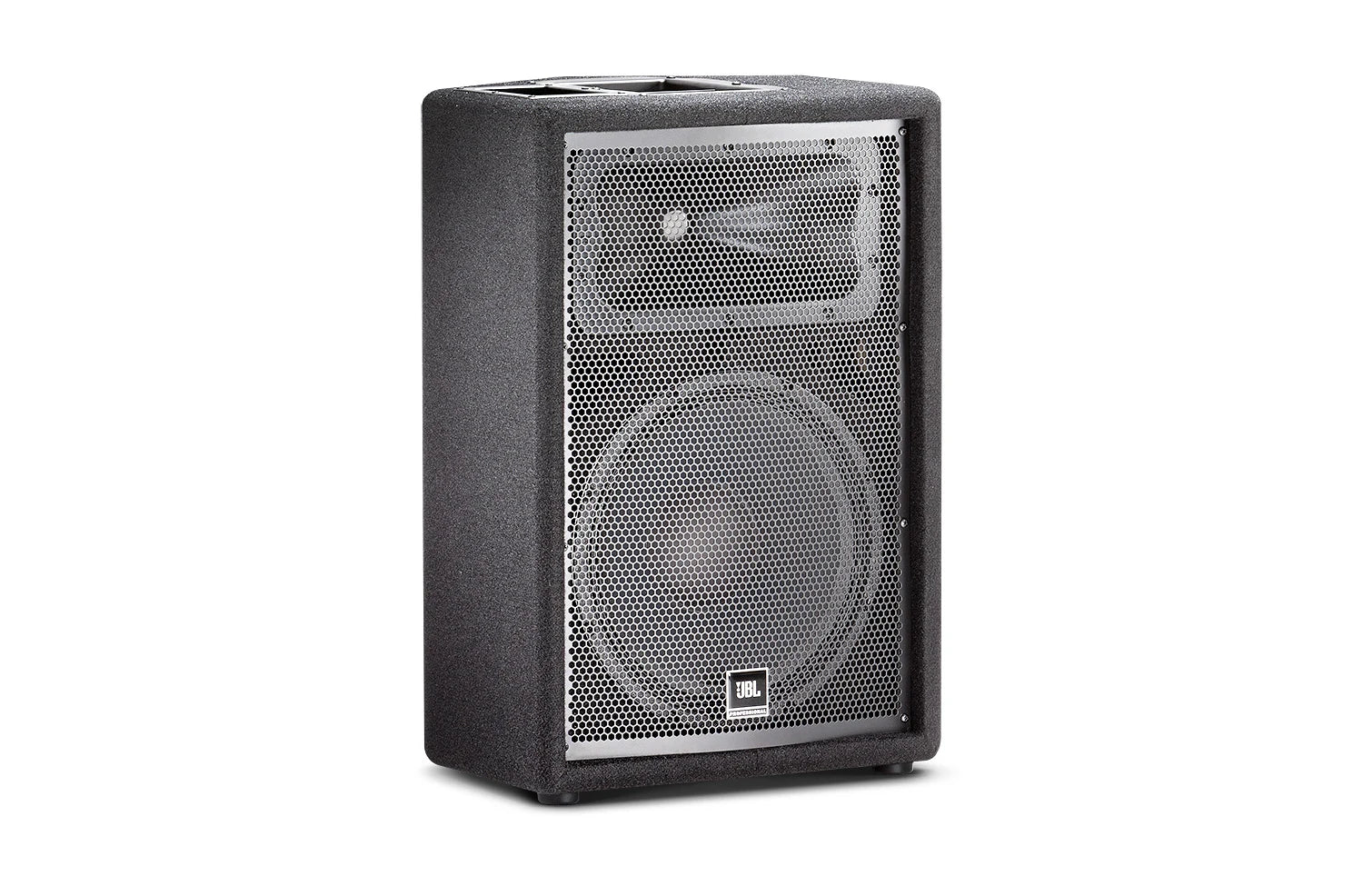 Front-facing JBL JRX212 12 in. Two-Way Stage Monitor Loudspeaker showing driver layout