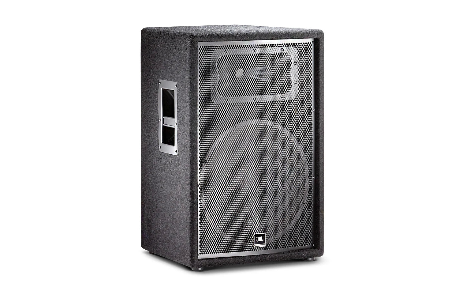 Front-facing JBL JRX215 Two-Way Sound Reinforcement Loudspeaker showing driver layout