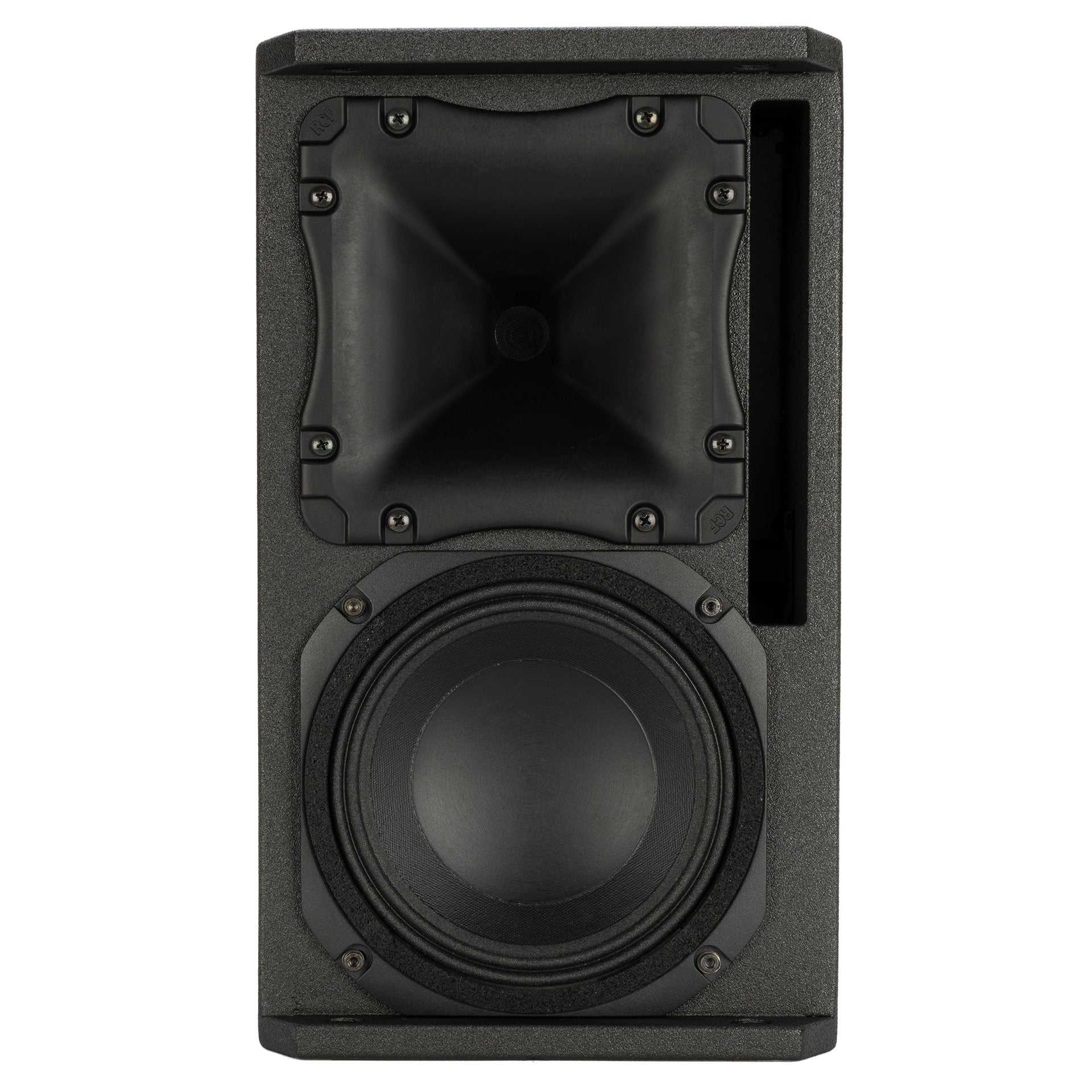 RCF KX 08-A High-Performance 2-Way Point-Source Active Speaker full front grille and driver detail